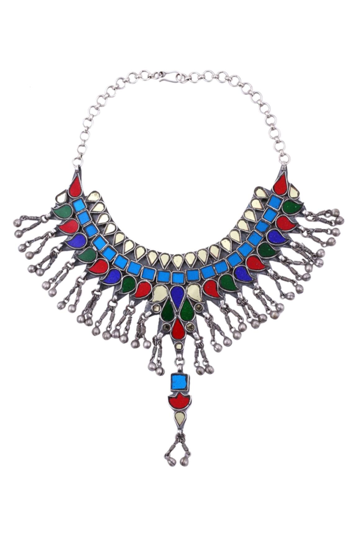 Sangeeta Boochra Multicolor Ghungroo Choker Necklace 