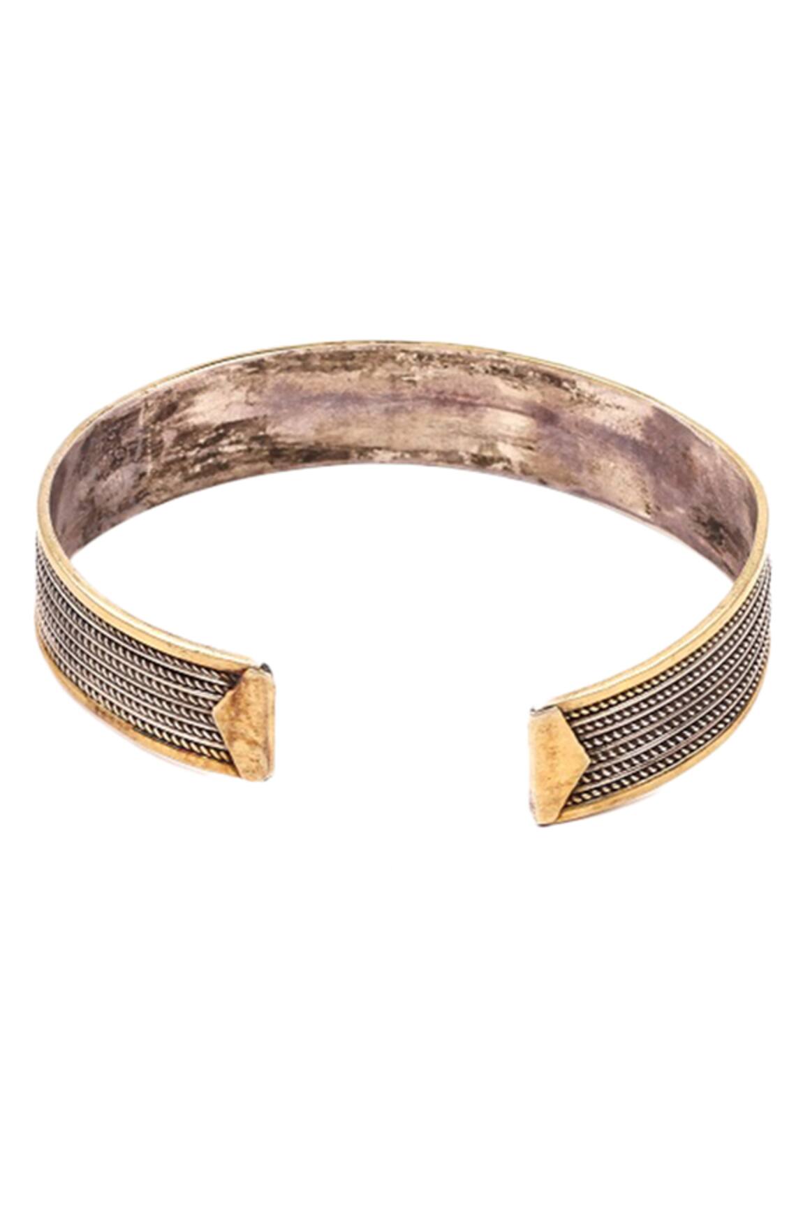 Sangeeta Boochra Handcrafted Oxidized Silver Cuff 