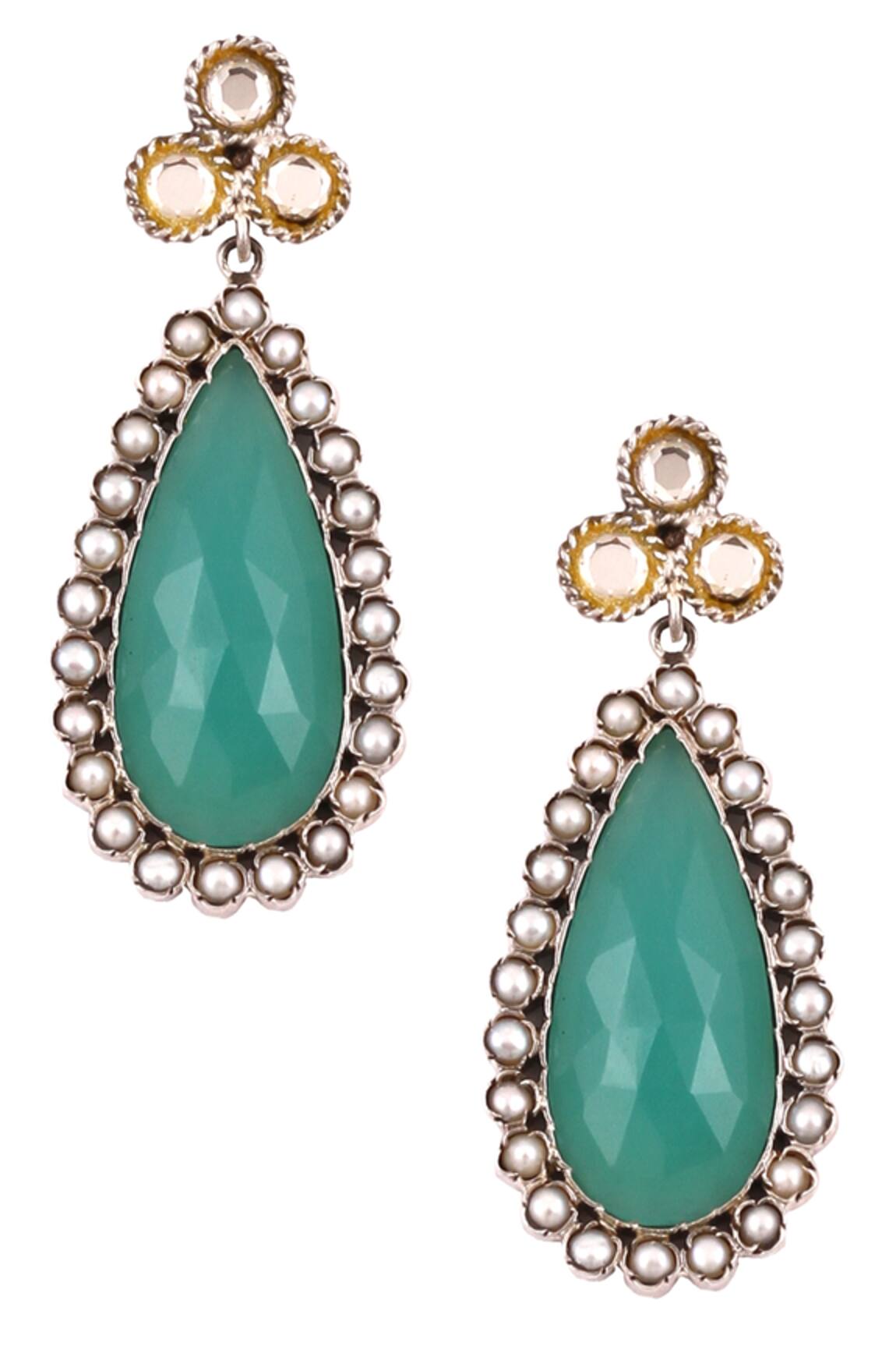 Sangeeta Boochra Multi Color Stone Danglers