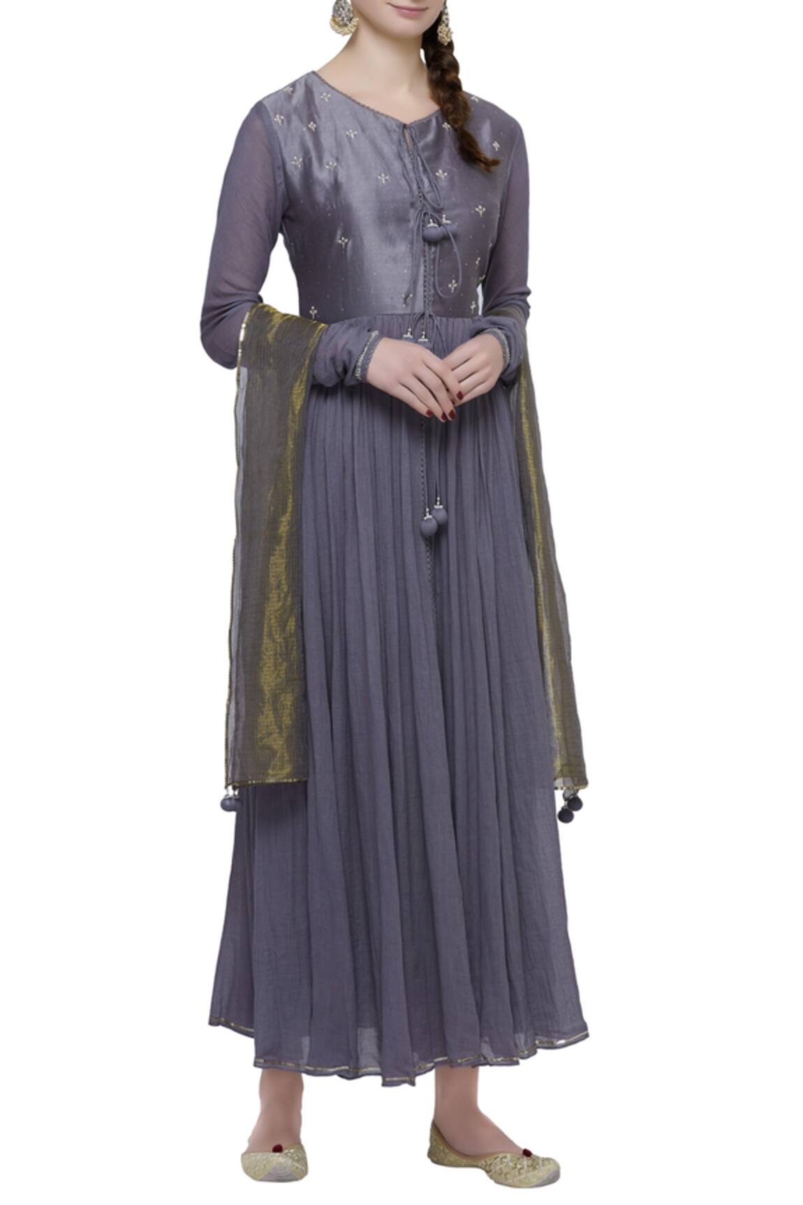 Ivory By Dipika Embroidered anarkali kurta set 