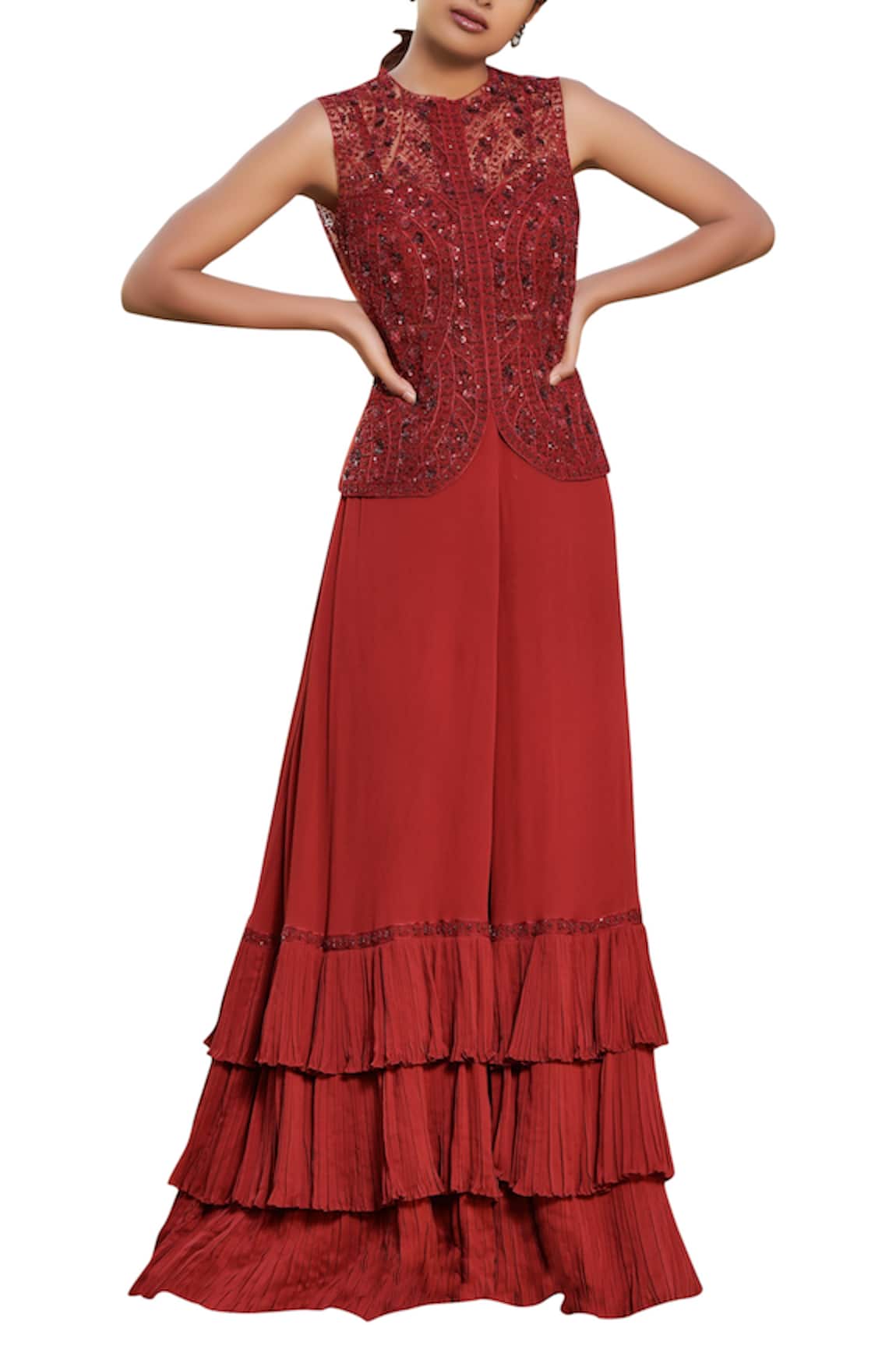 Sana Barreja Embroidered Blouse & Sharara Set  