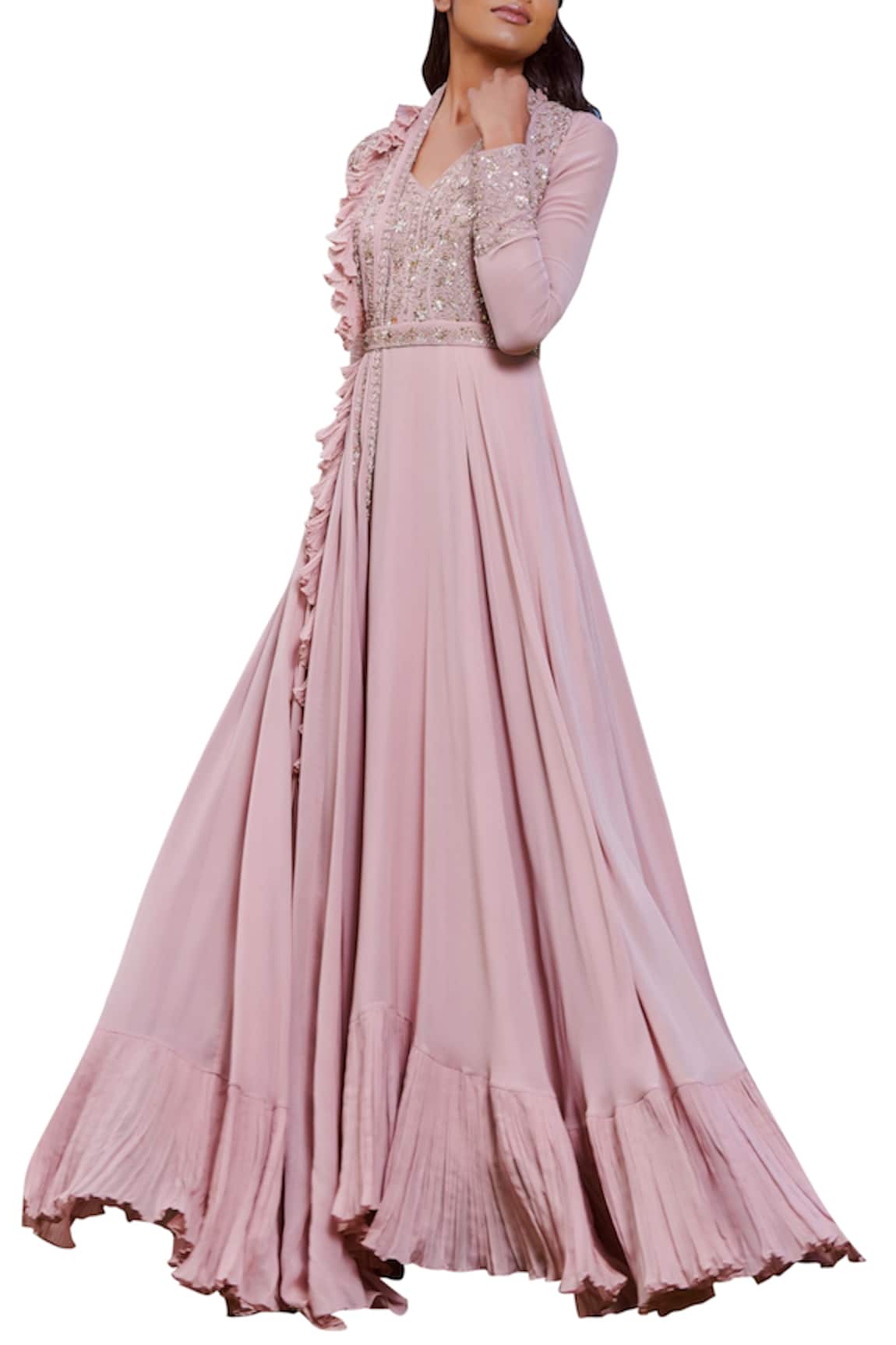 Sana Barreja Embroidered Anarkali Set