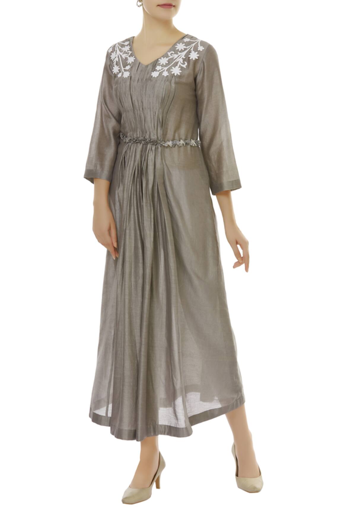Aalyxir Chanderi Flared Dress