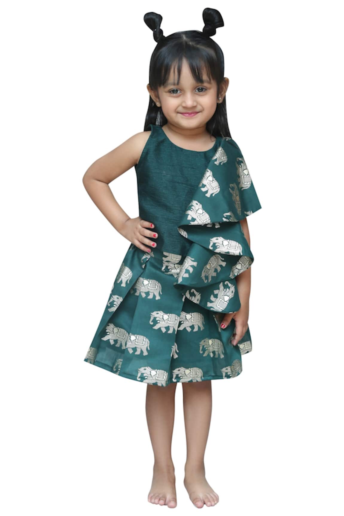 Kirti Agarwal - Pret N Couture Ruffle Detail Green Skirt Set 