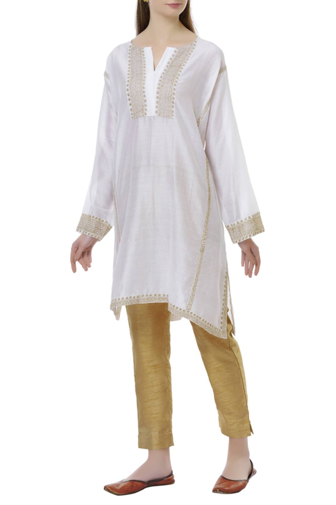 Latha Puttanna Chanderi Embroidered Kurta