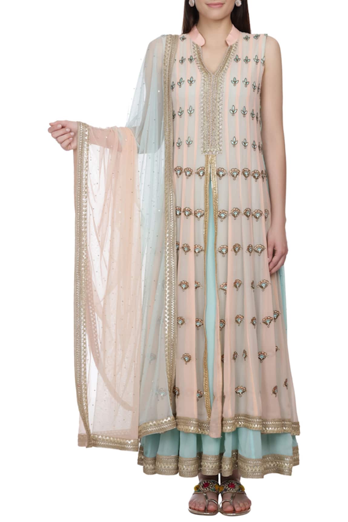 Bhumika Grover Layered embroidered anarkali with dupatta