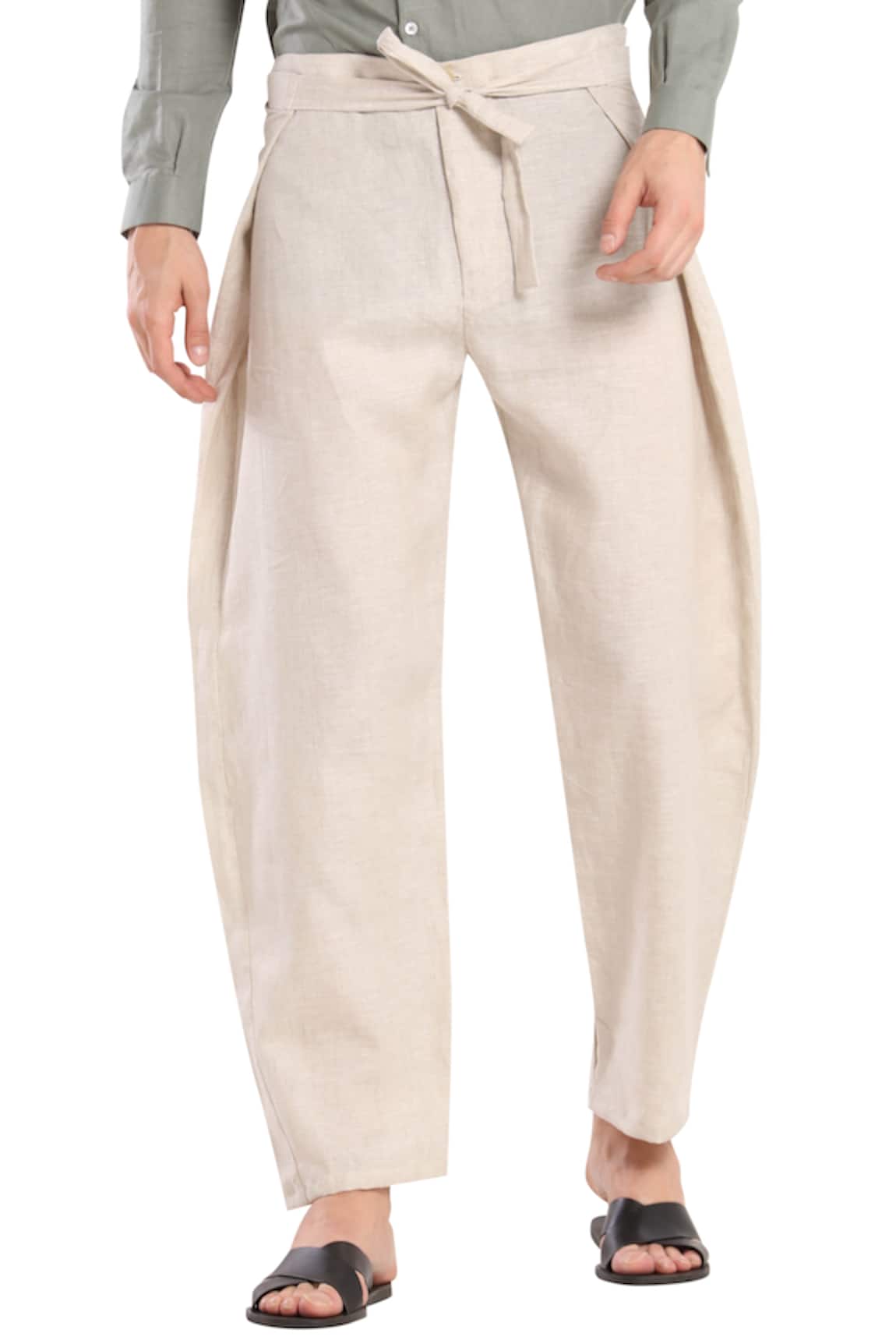 Buy Ivory White Linen Trouser for Men  Beyours  Page 6