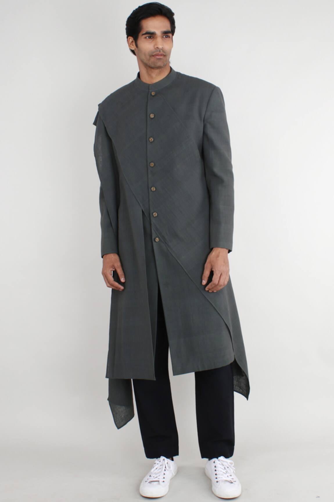 Antar Agni Handwoven cotton asymmetric jacket