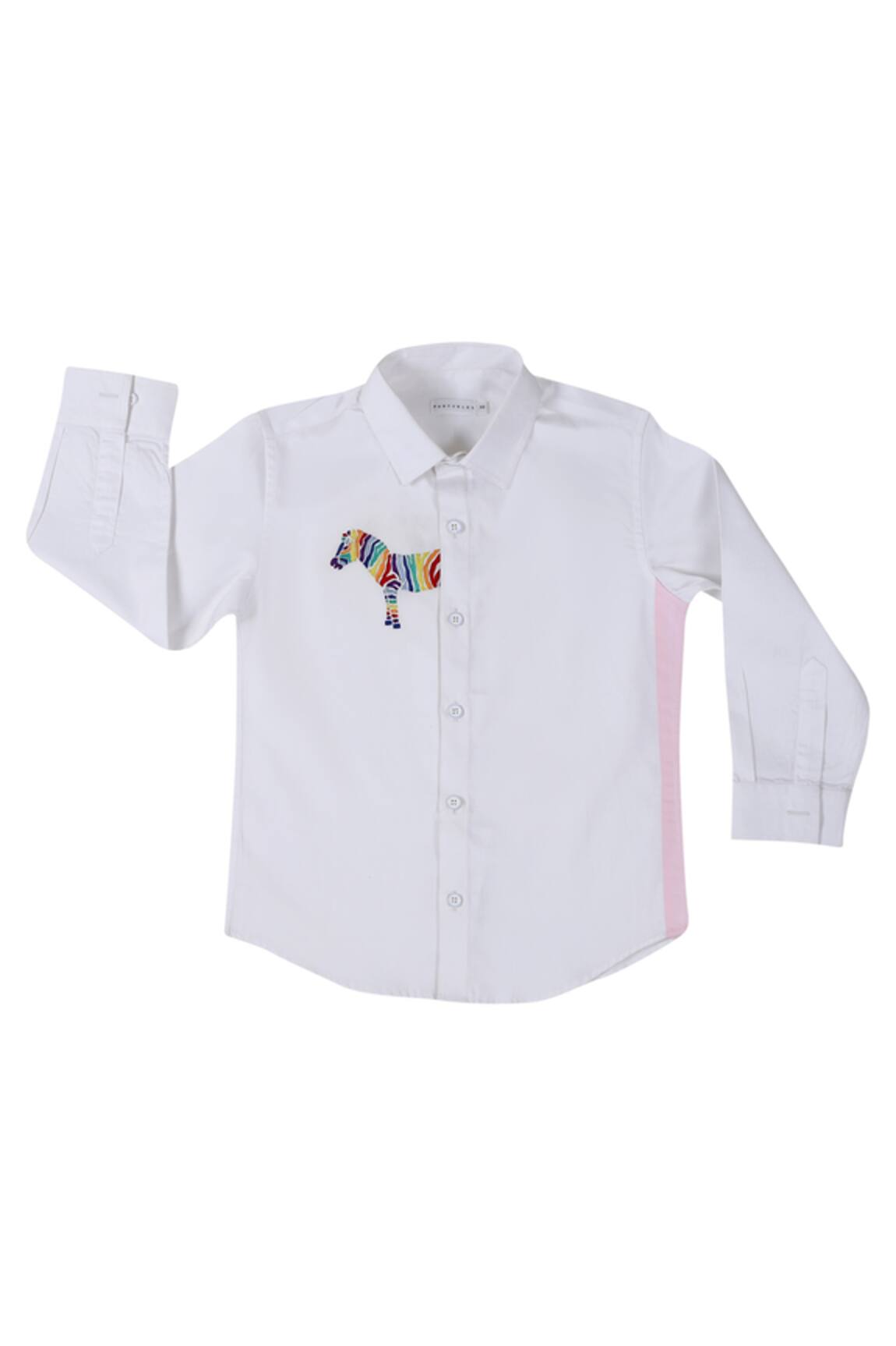 Partykles Zebra Embroidered Cotton Shirt 