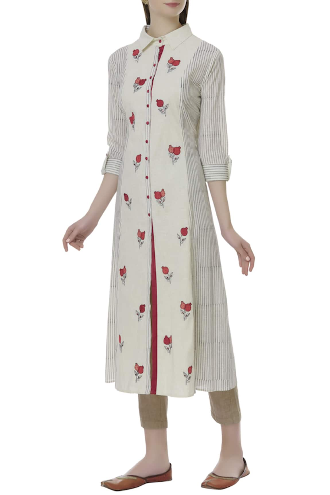 Ivory by Dipika Cotton Embroidered Kurta & Pant Set