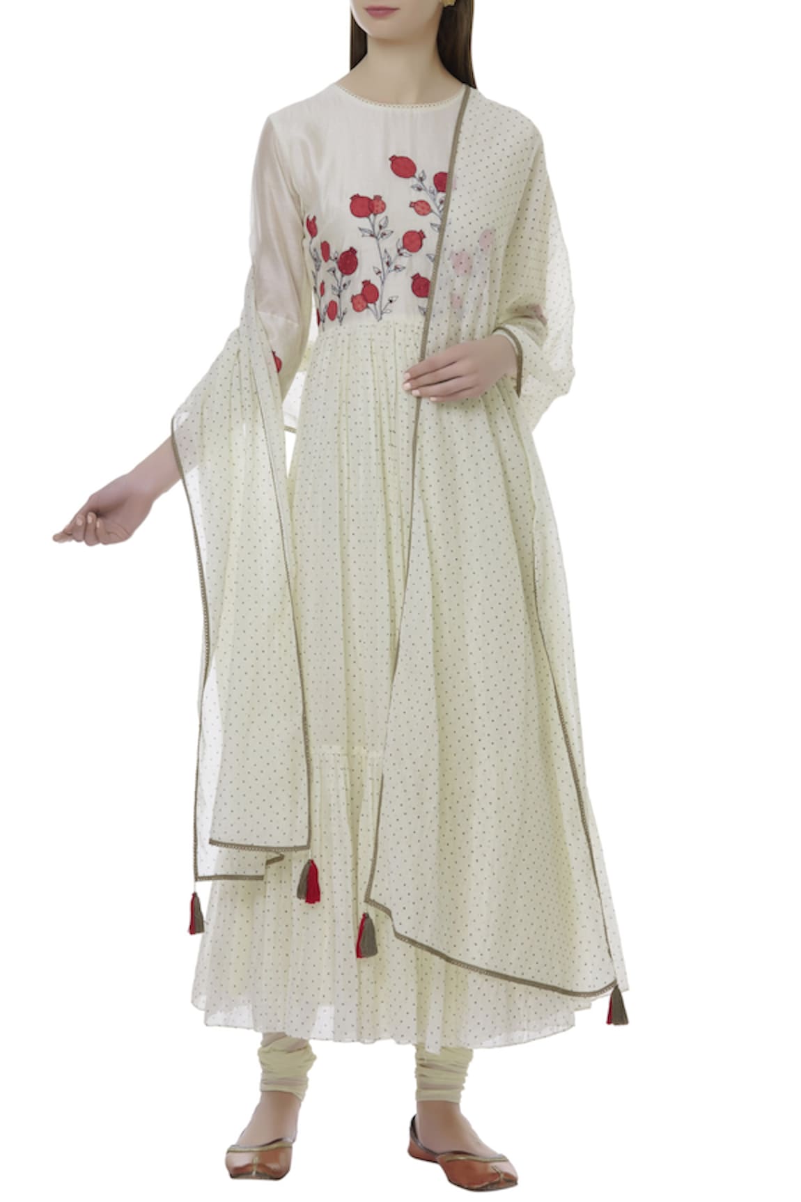 Ivory by Dipika Chanderi Anarkali Set