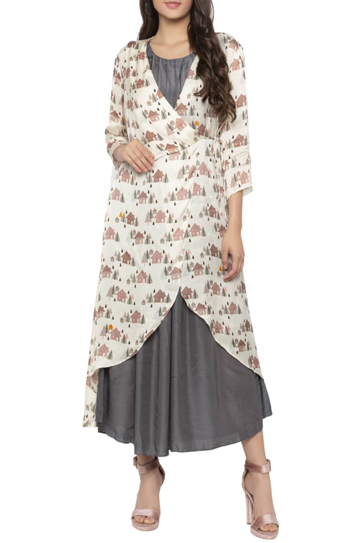 So Us By Sougatpaul Dress with Printed Jacket
