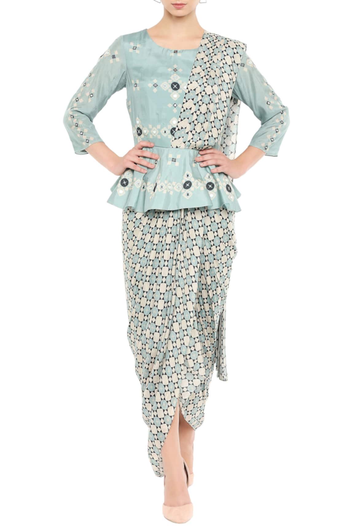 Soup By Sougat Paul Chanderi Pre-draped peplum style saree 