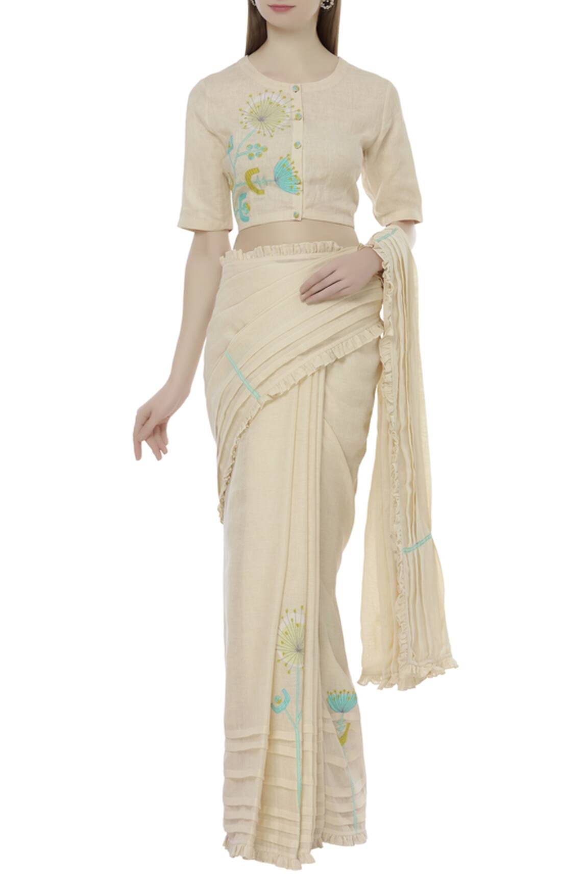 Shagun Manchanda Linen Embroidered Blouse 