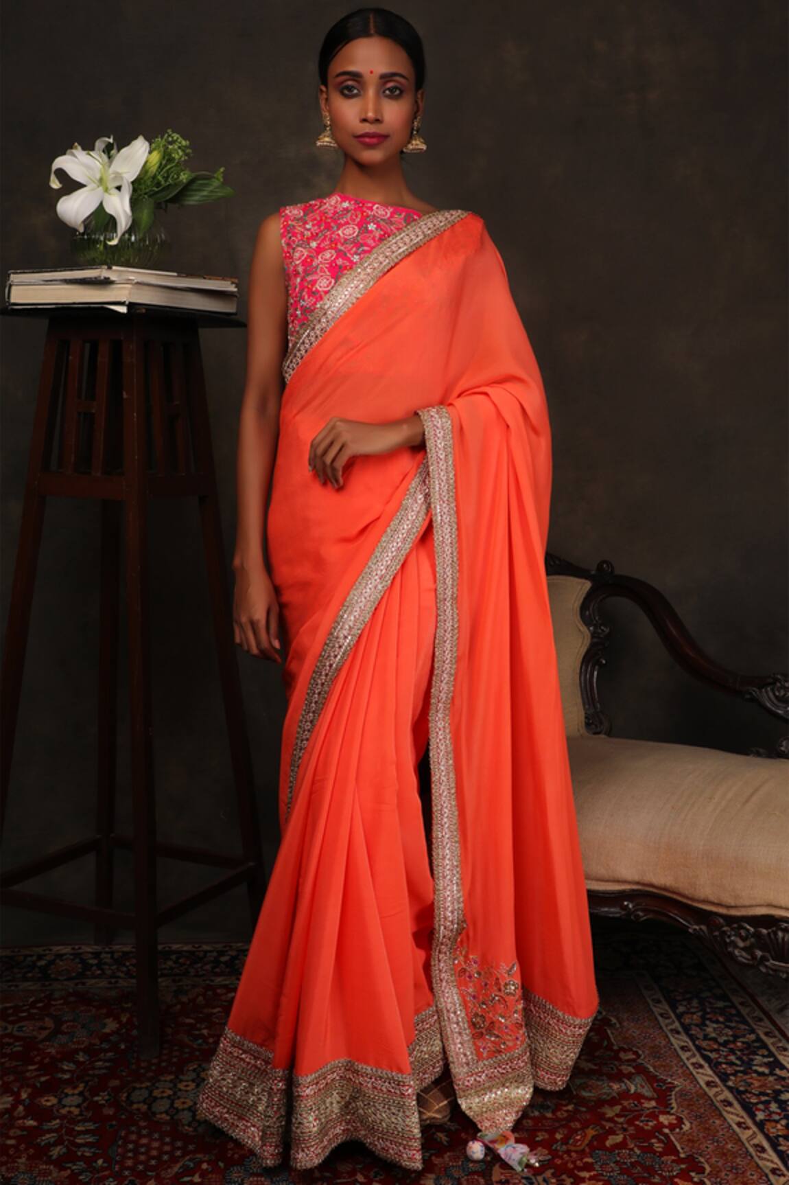 Nikasha saree with Embroidered blouse 