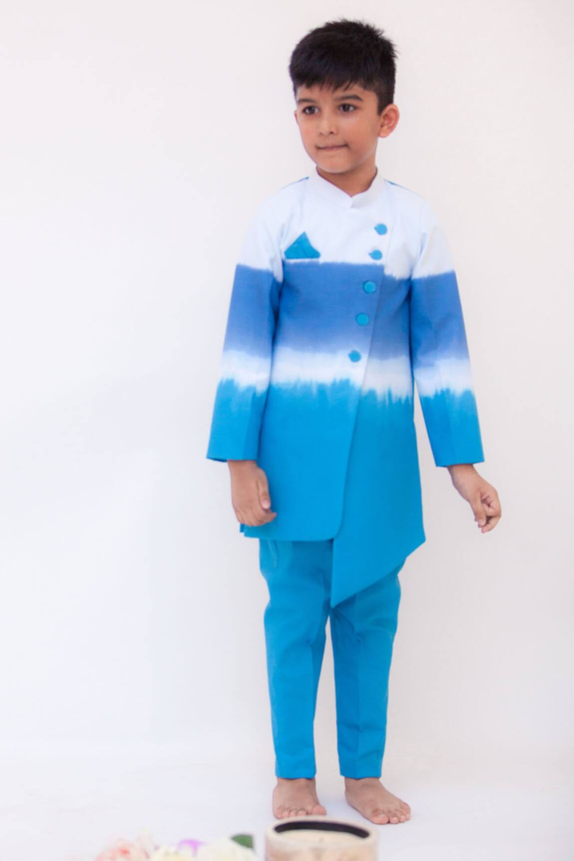 FAYON KIDS Overlap Achkan & Pant Set 