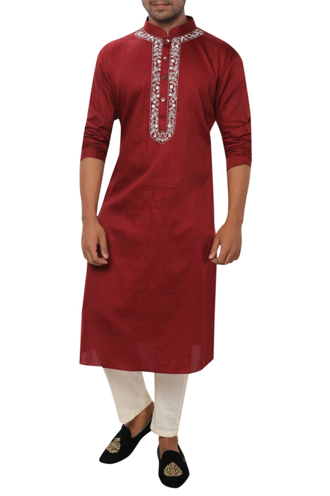 Smriti By Anju Agarwal Cotton Silk Kurta Set