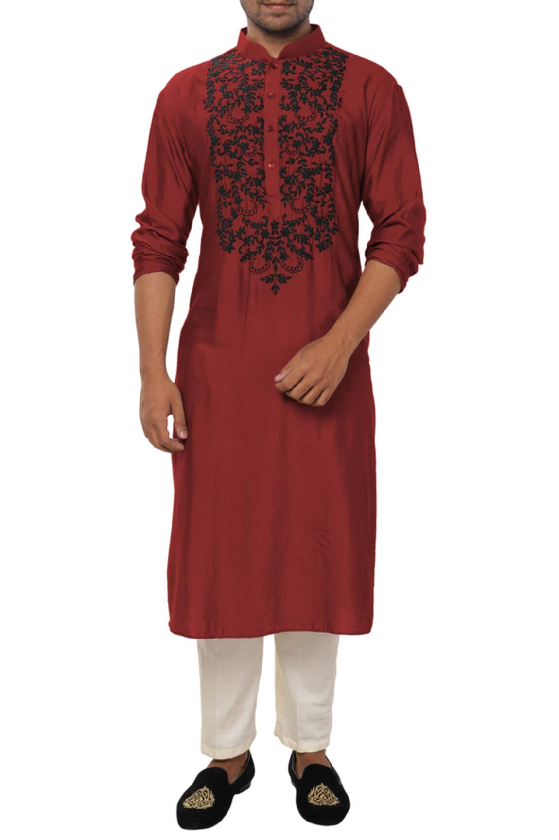 Smriti By Anju Agarwal Cotton Silk Kurta Set