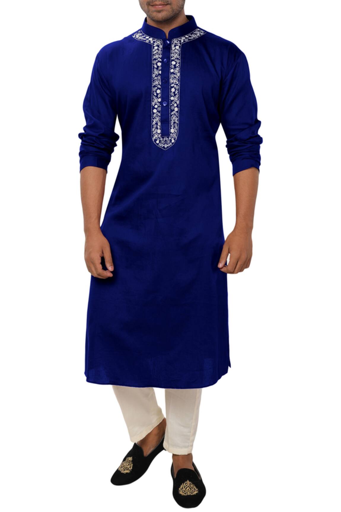 Smriti By Anju Agarwal Cotton Silk Kurta Set