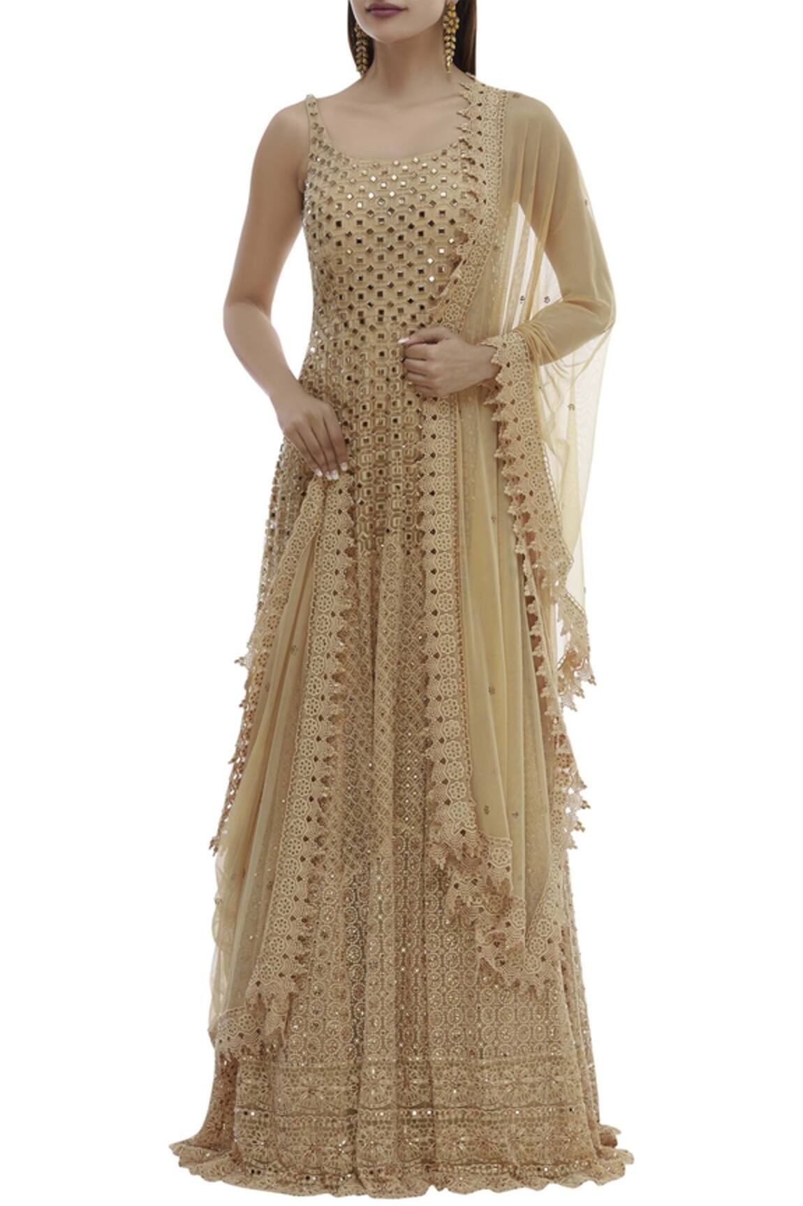 Vandana Sethi Embroidered Anarkali with Dupatta