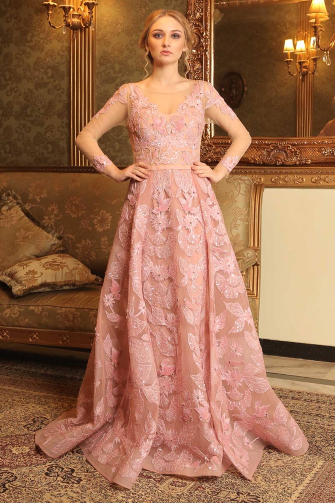 Amit GT Embroidered Gown