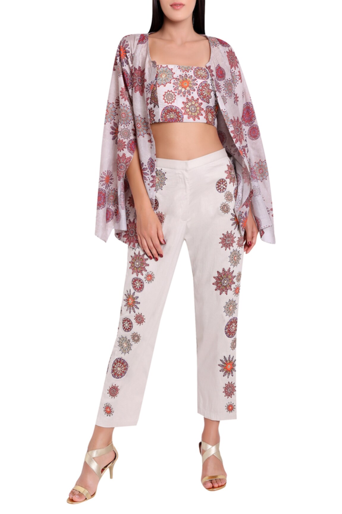 Natasha J Chanderi Jacket Pant Set