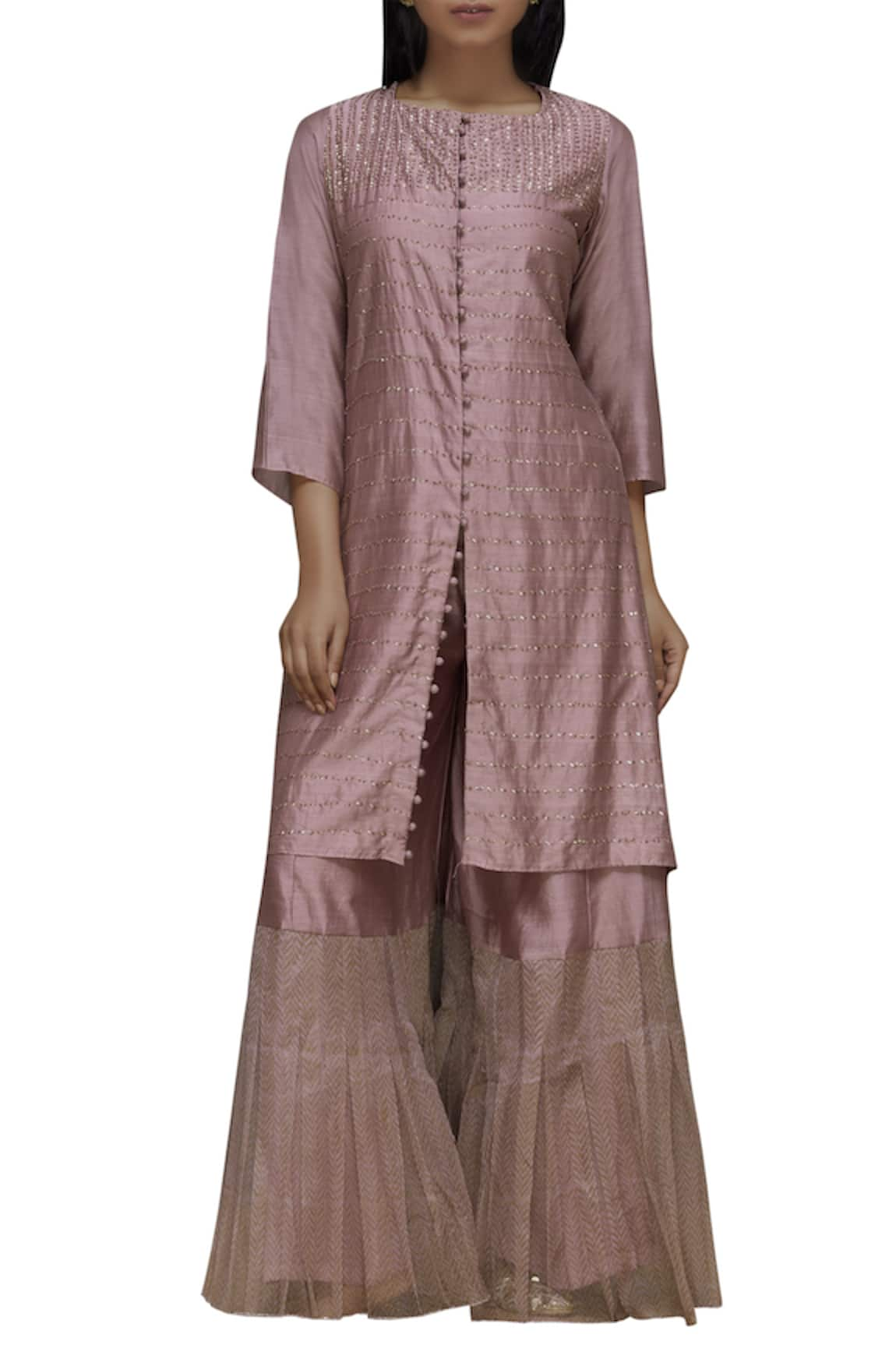 Priyam Narayan Chanderi Kurta Palazzo Set