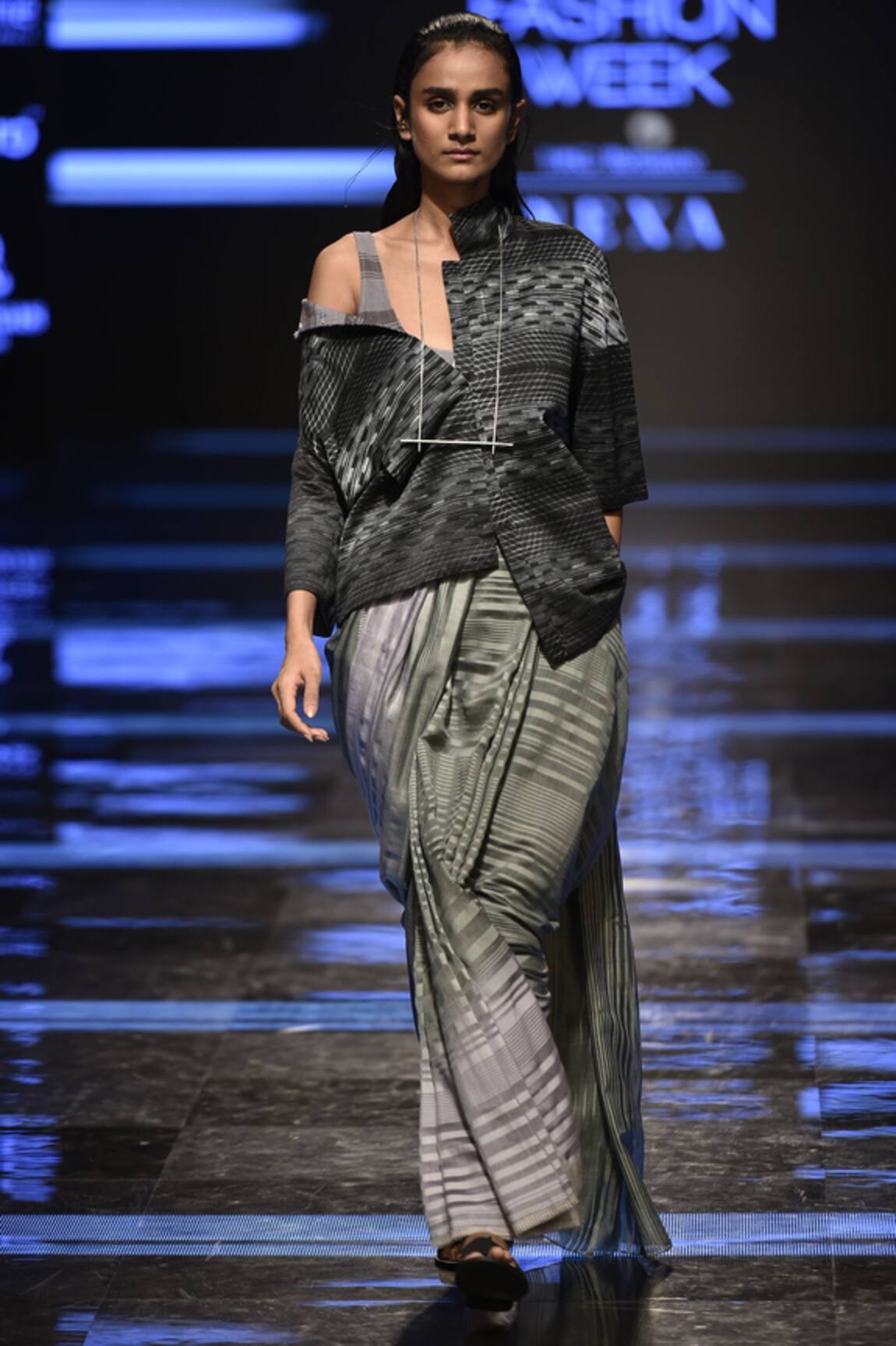 Urvashi Kaur Striped Saree 