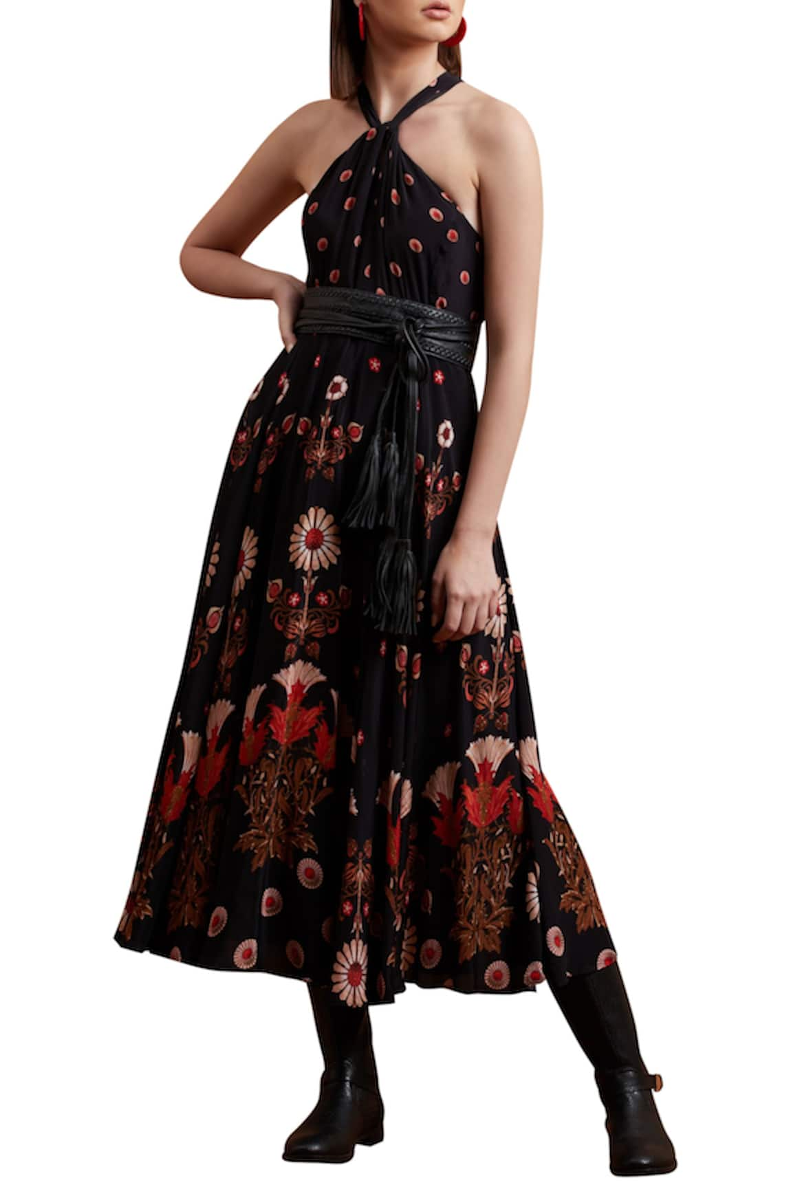 Label Ritu Kumar Printed Halter Dress