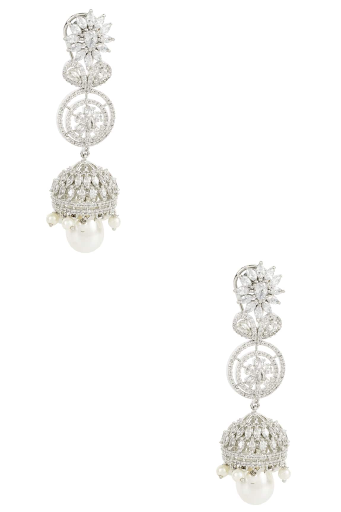 Auraa Trends Crystal Long Jhumkas