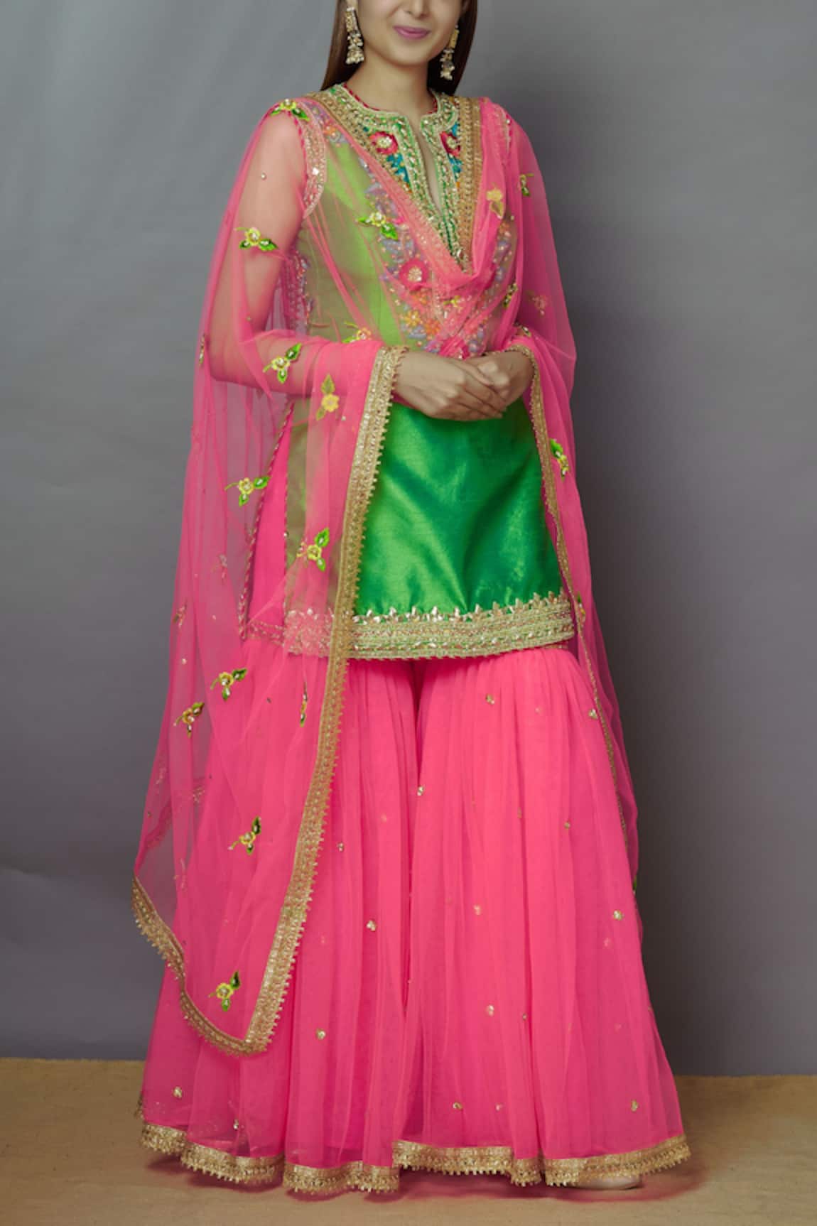 Preeti S Kapoor Embroidered Kurta Sharara Set