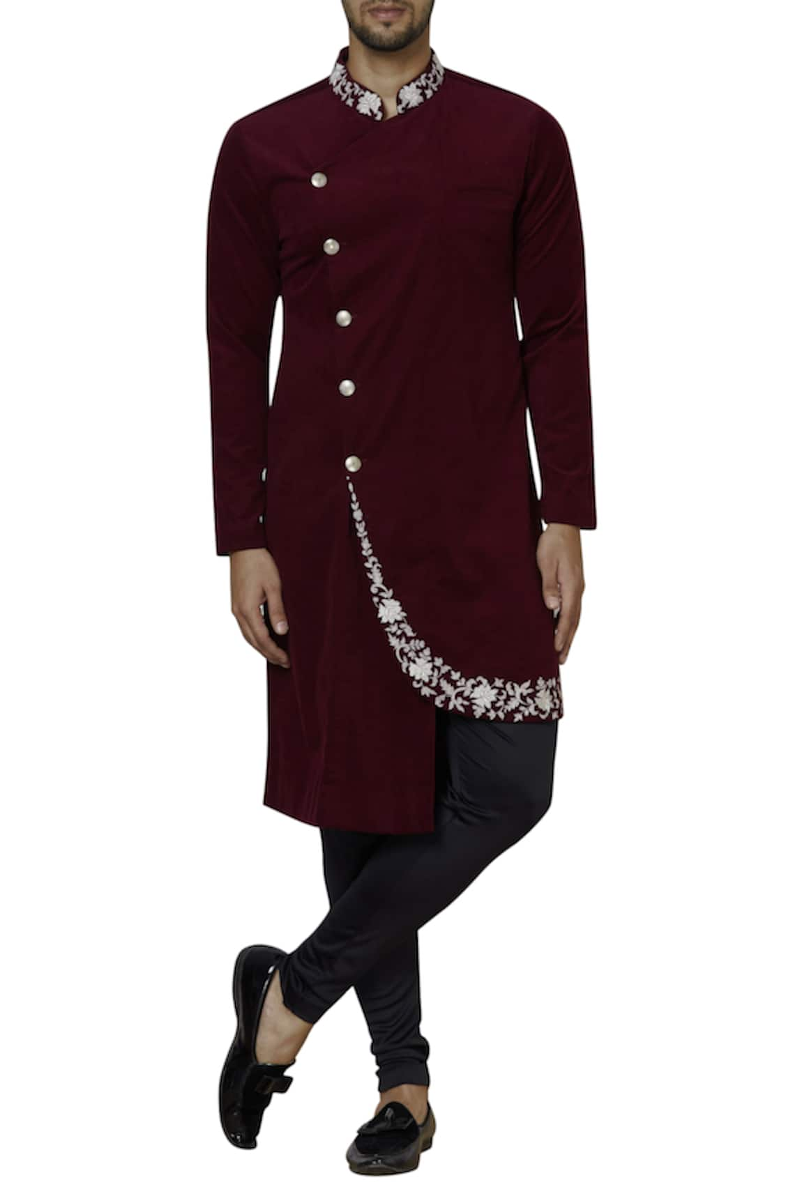 SOL by Piyush Dedhia Overlap Sherwani Set