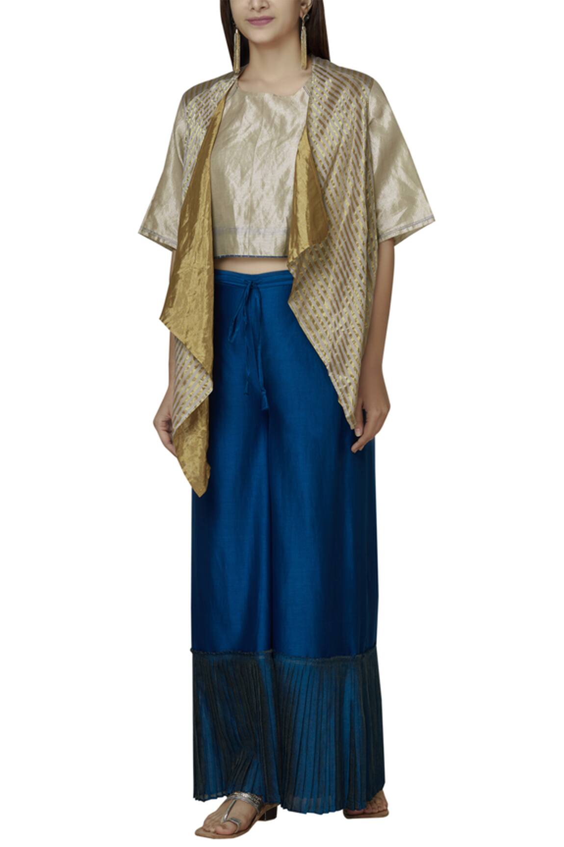 Urvashi Kaur Chanderi Silk Palazzo Pant 