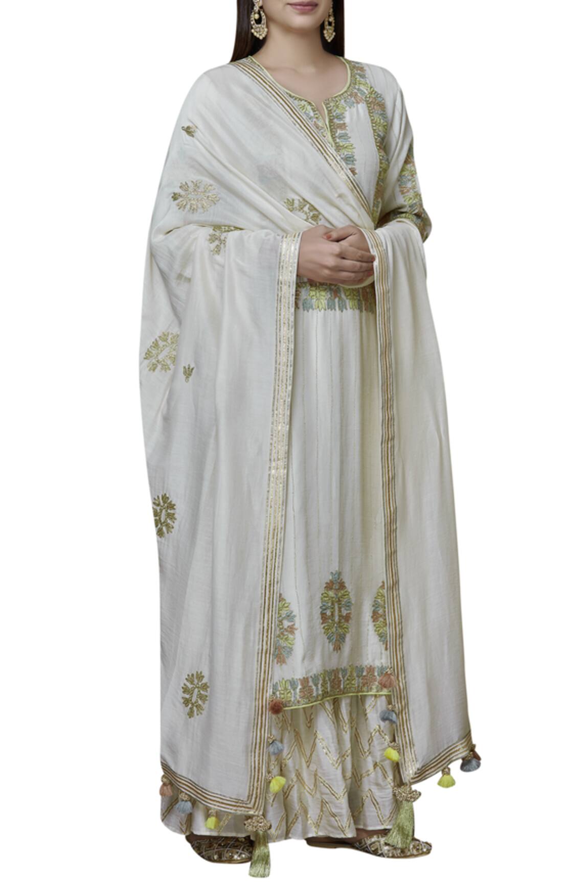 Simar Dugal Chanderi Kurta Sharara Set