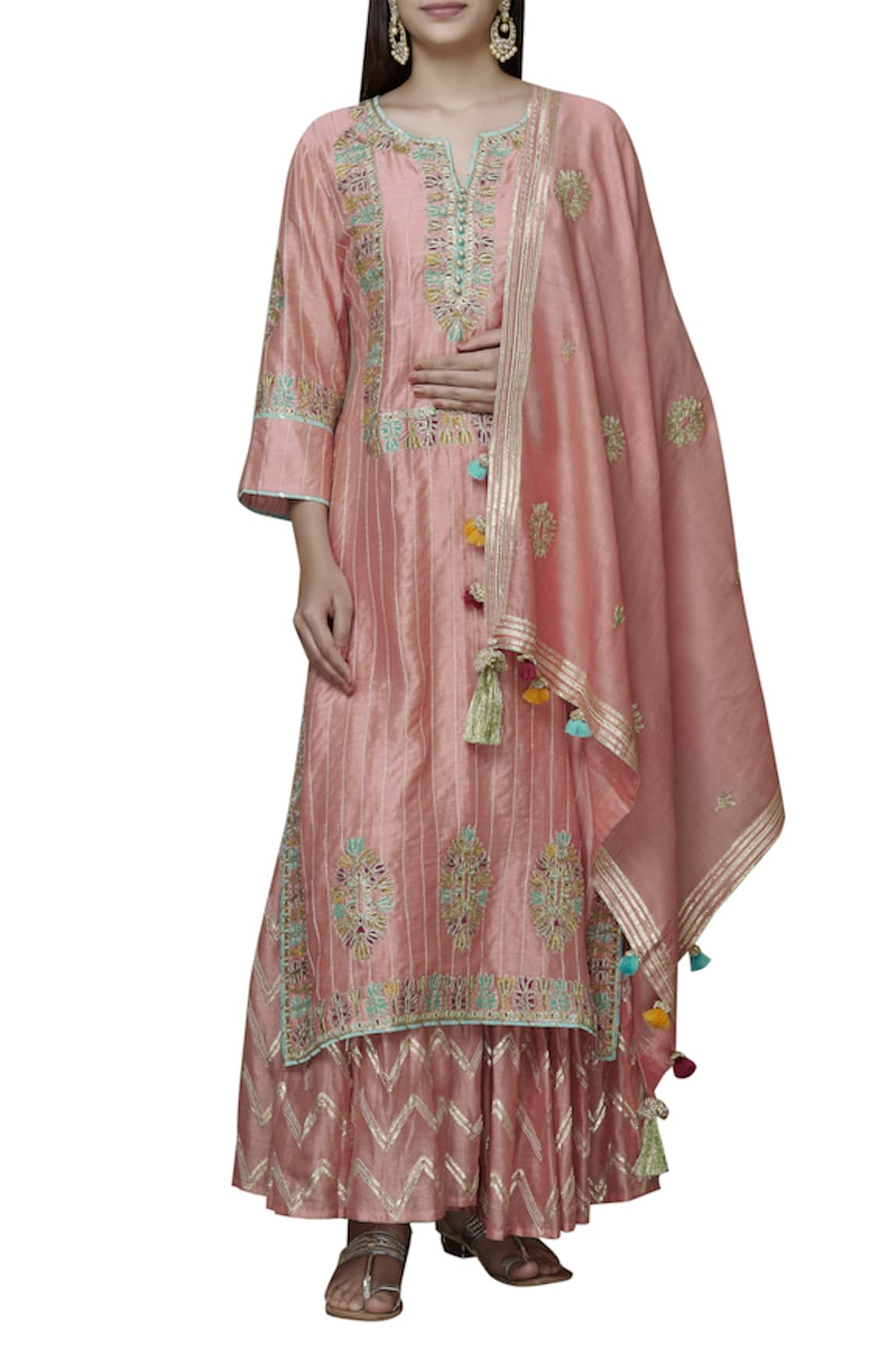 Simar Dugal Chanderi Kurta Sharara Set