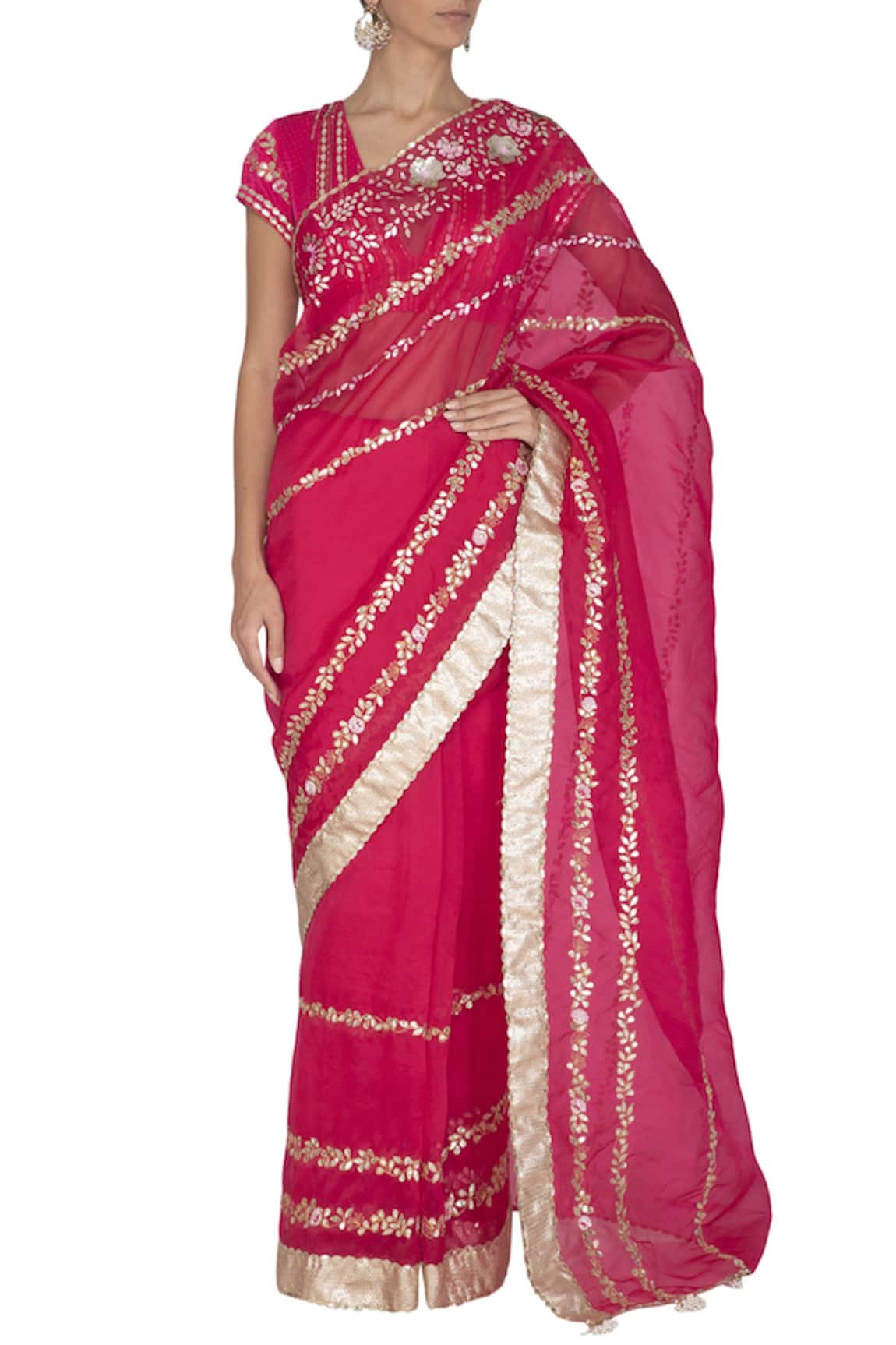 Devnaagri Embroidered Saree with Blouse