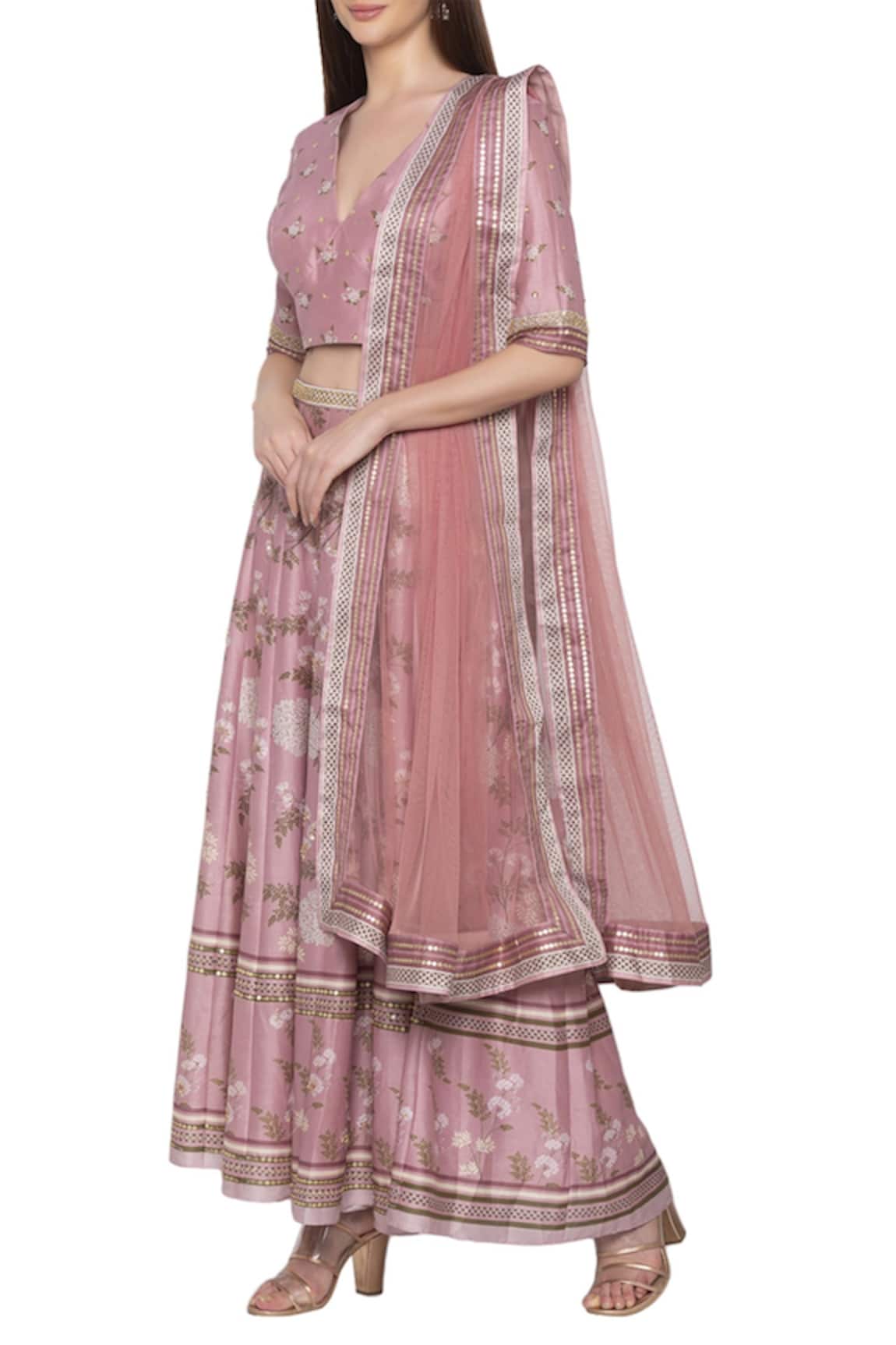 Soup By Sougat Paul Chanderi Printed Lehenga Set 