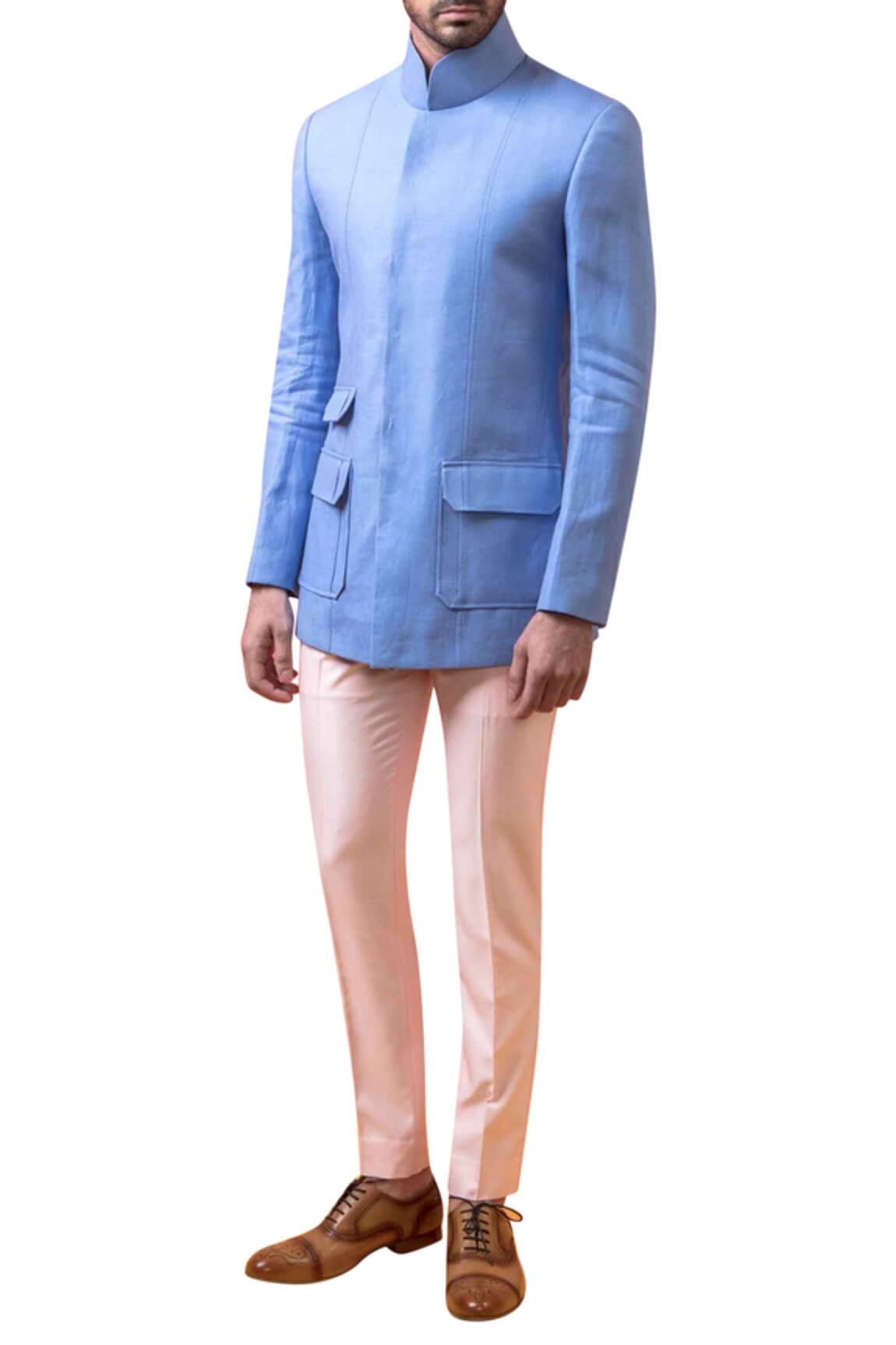 Arjuun Kilachand Linen High Neck Bandhgala