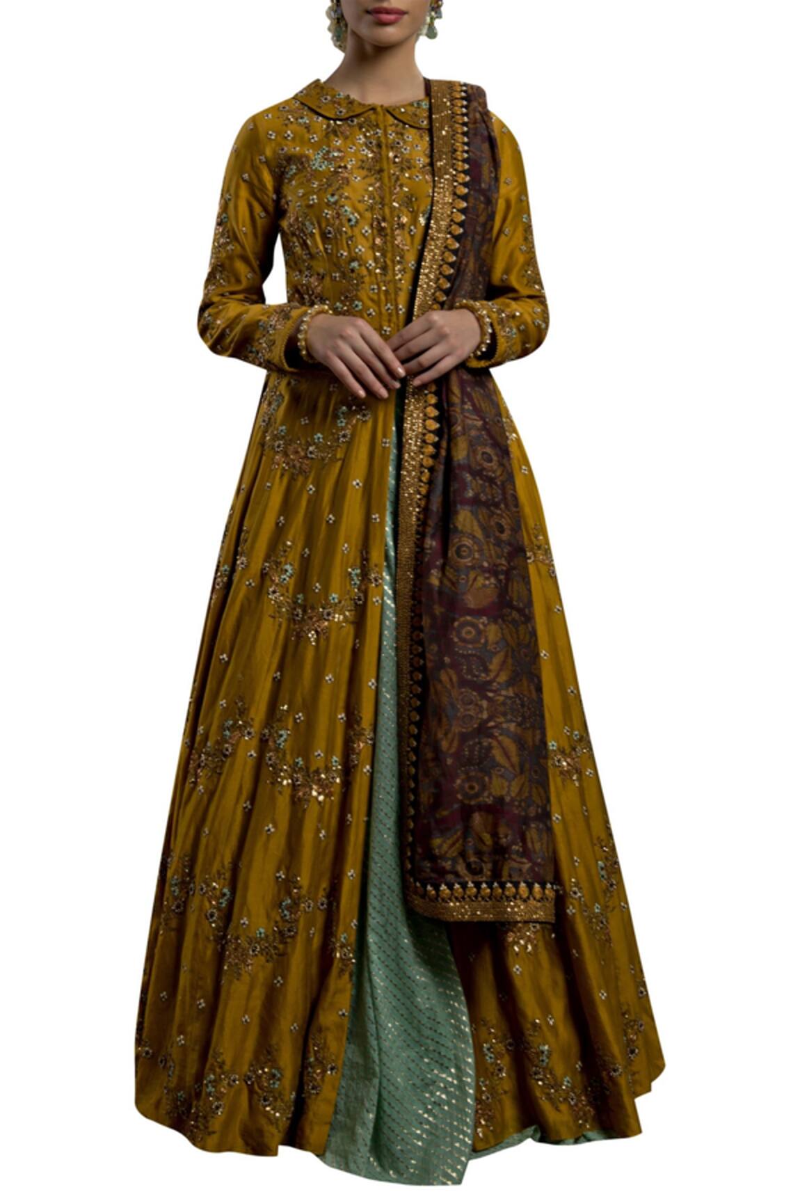 Joy Mitra Chanderi Silk Kurta Lehenga Set 