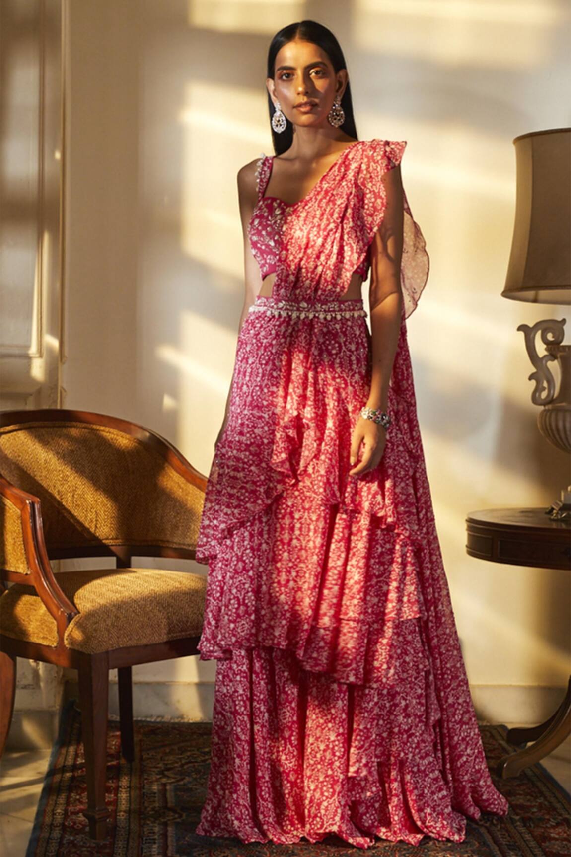 Sana Barreja Embroidered Saree Set 