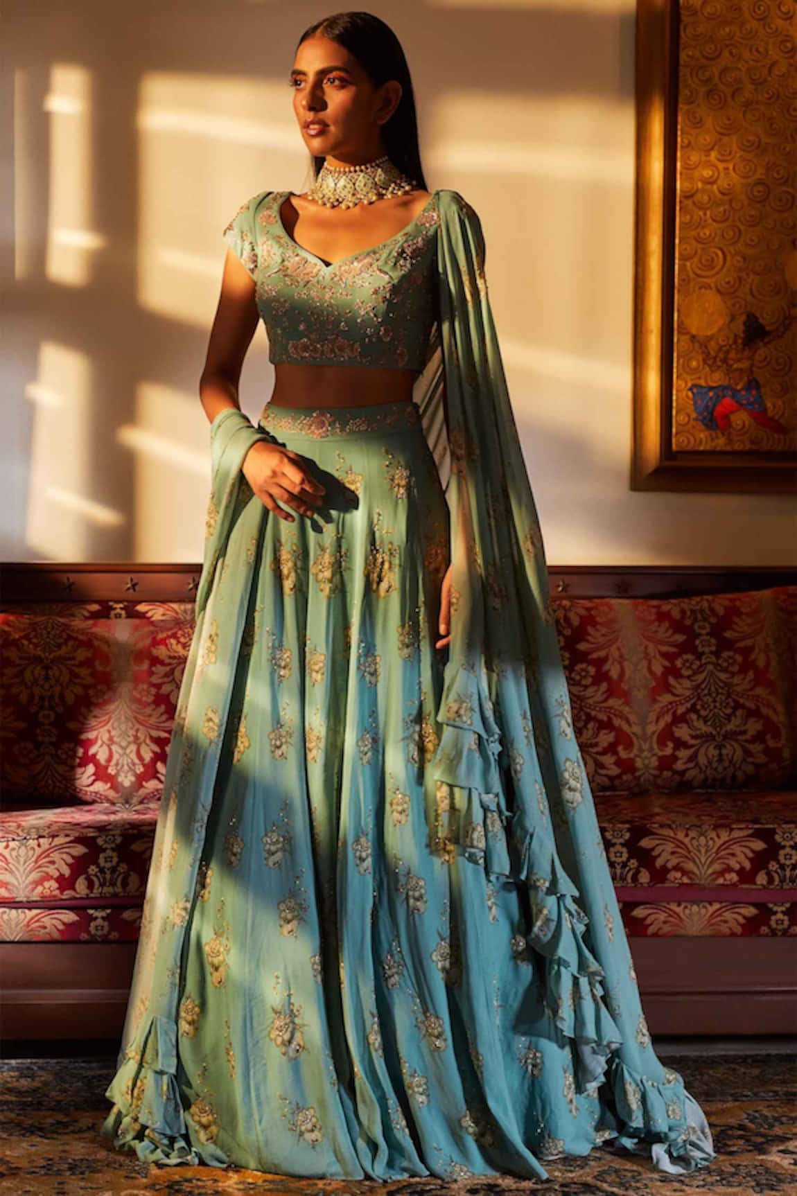 Sana Barreja Embroidered Lehenga Set