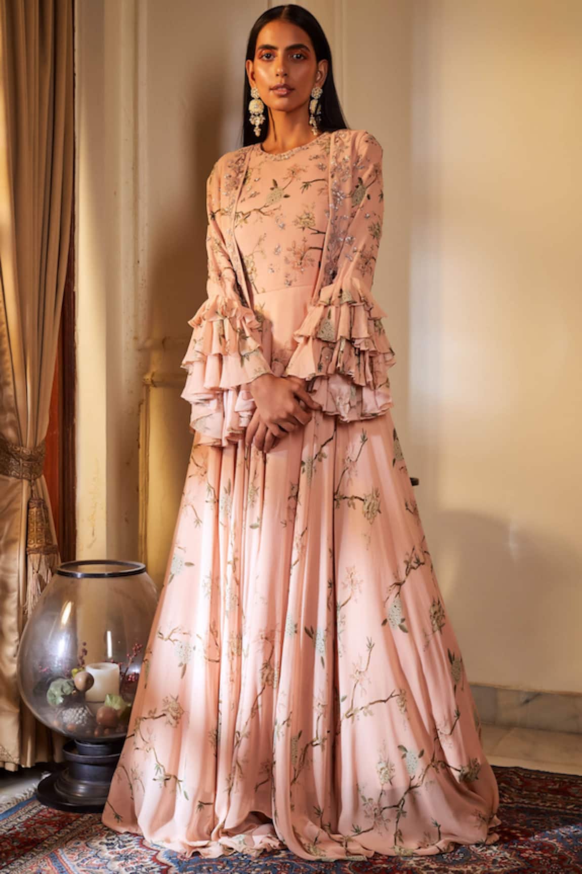 Sana Barreja Embroidered Anarkali with Jacket