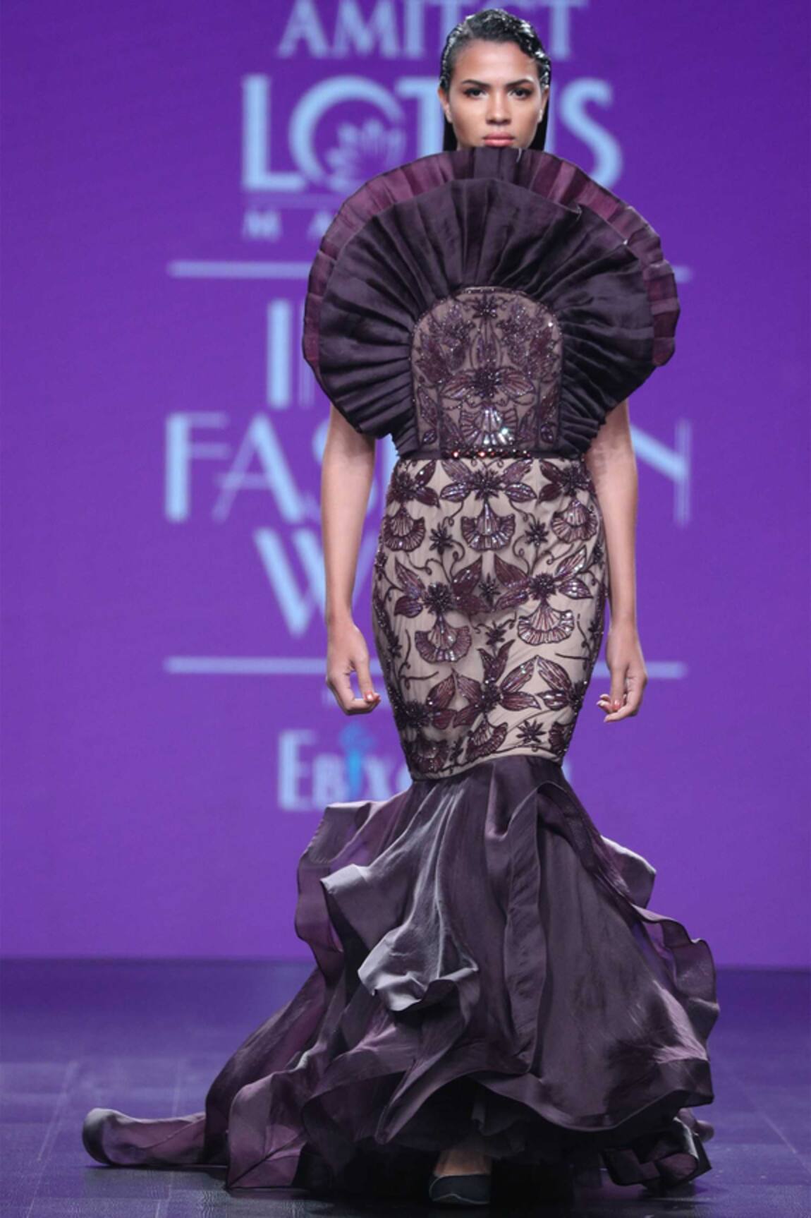 Amit GT Embroidered Tulle Gown