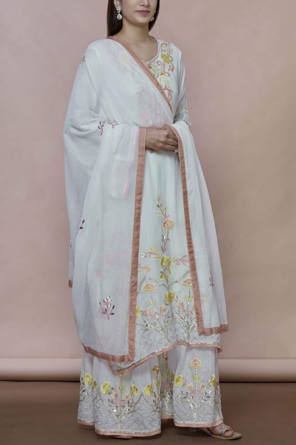 Abhi Singh Embroidered Kurta Sharara Set