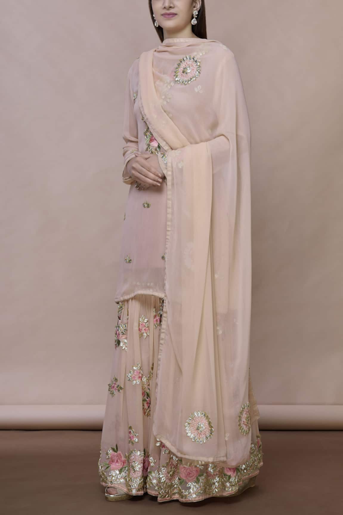 Abhi Singh Embroidered Kurta Sharara Set