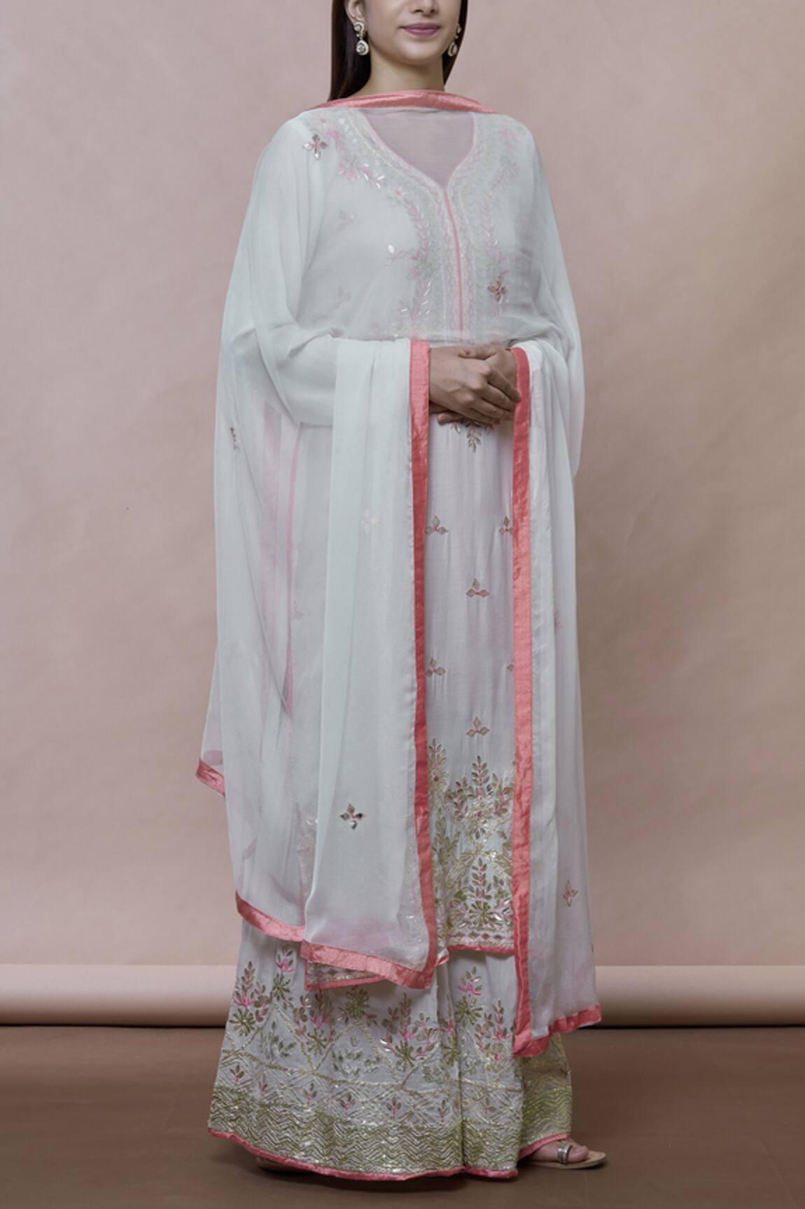 Abhi Singh Embroidered Kurta Sharara Set