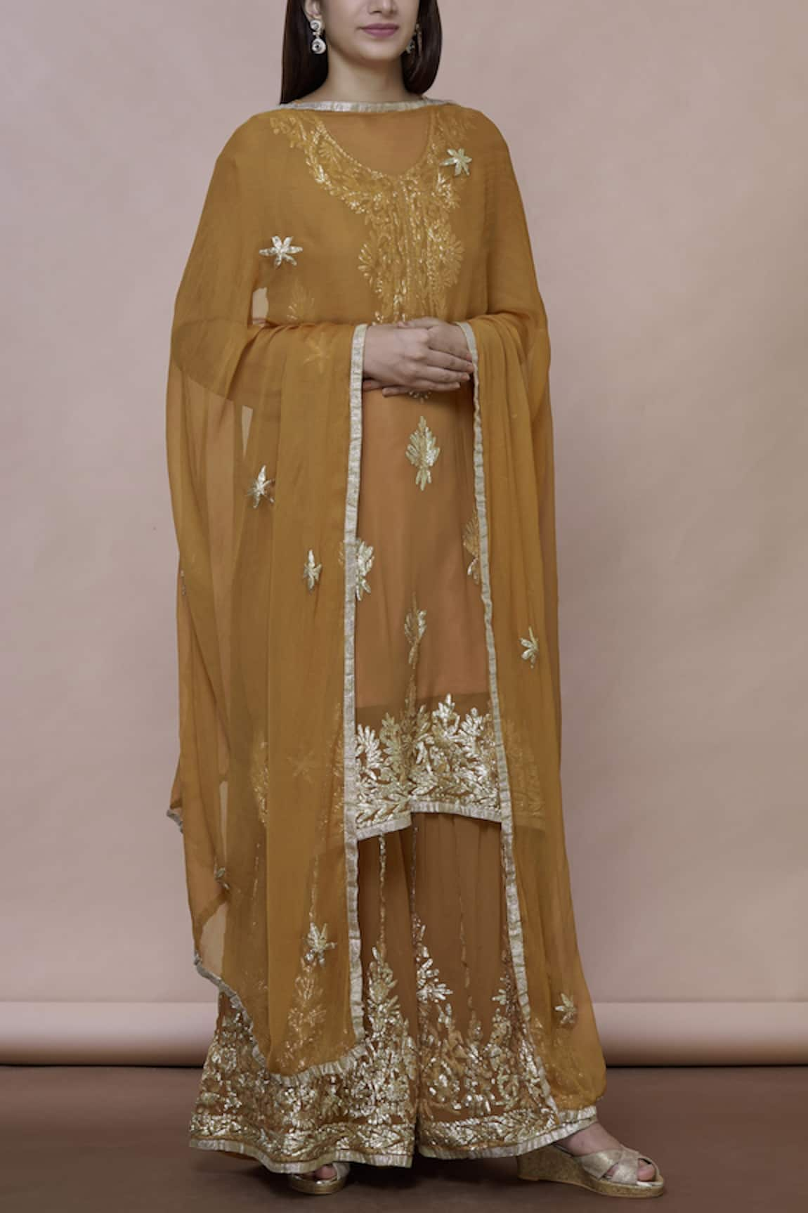 Abhi Singh Embroidered Kurta Sharara Set