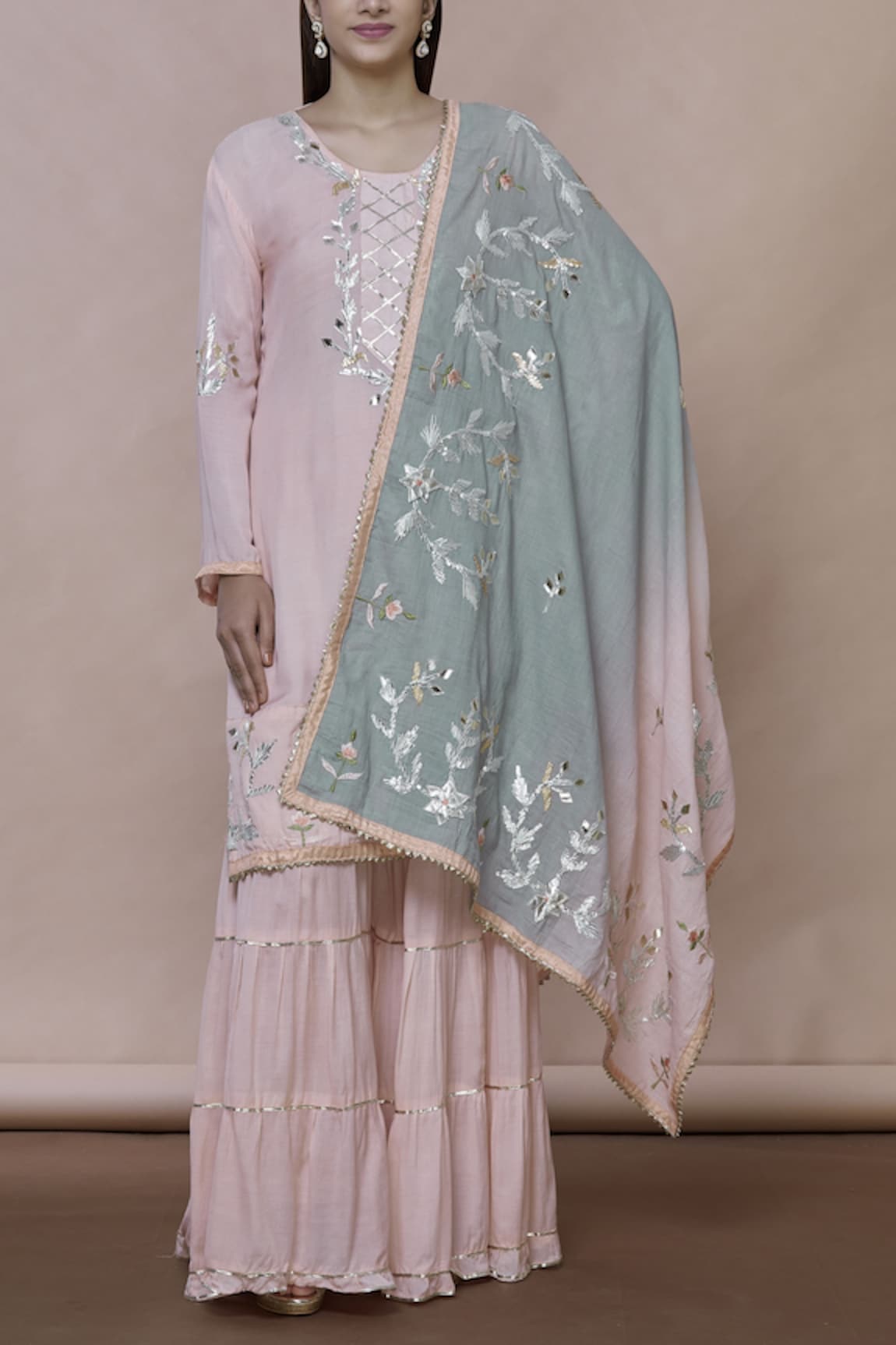 Abhi Singh Silk Kurta Sharara Set