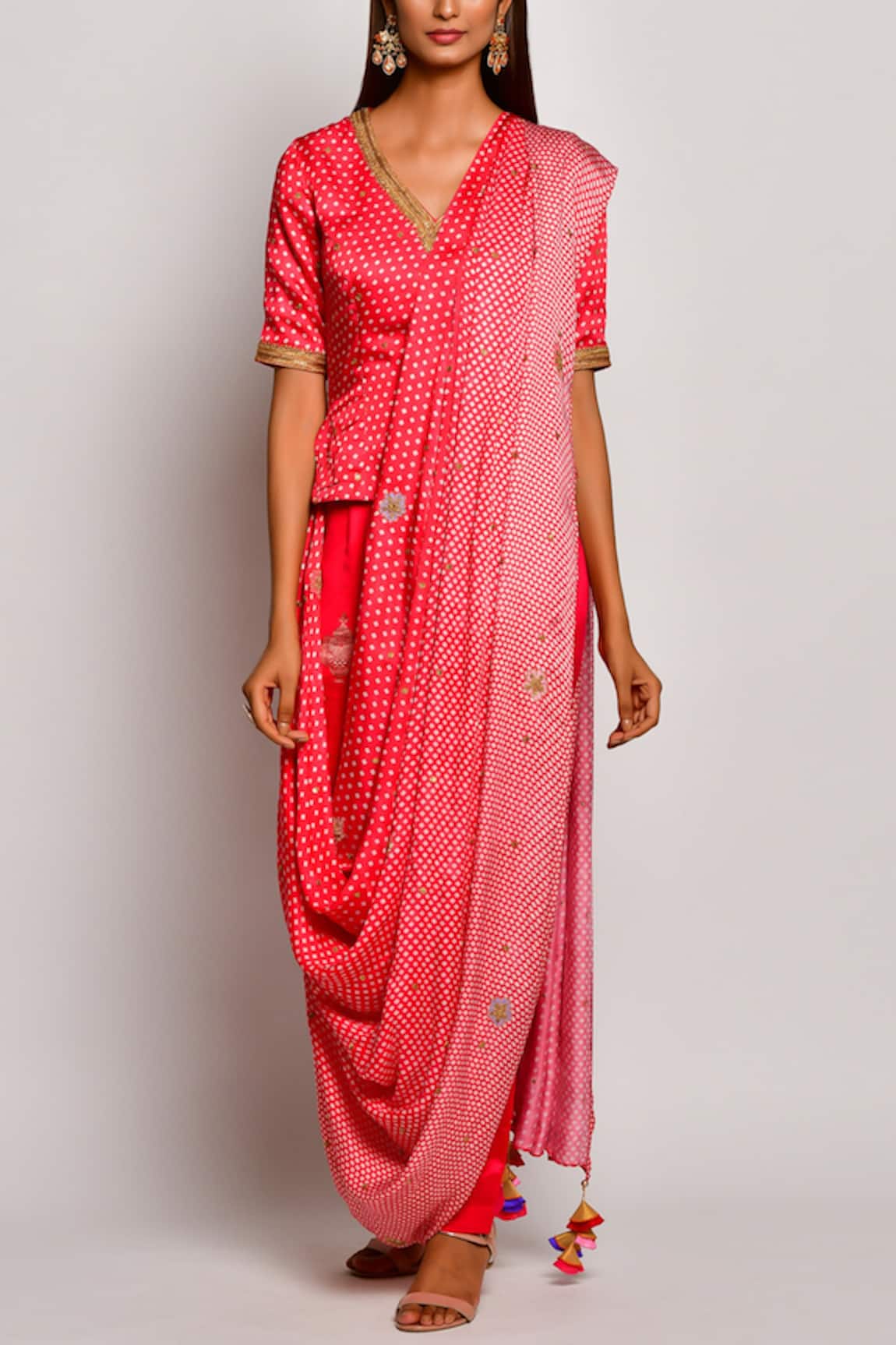 Swati Vijaivargie Printed Pre-draped Pant Saree