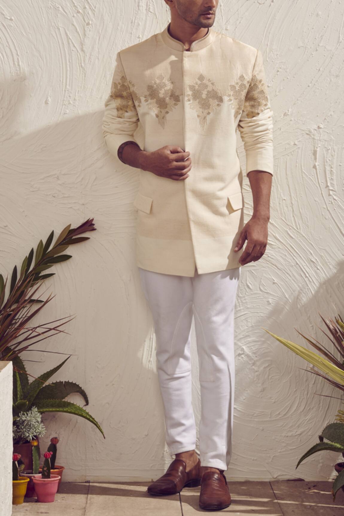Dev R Nil Embroidered Bandhgala with Pants